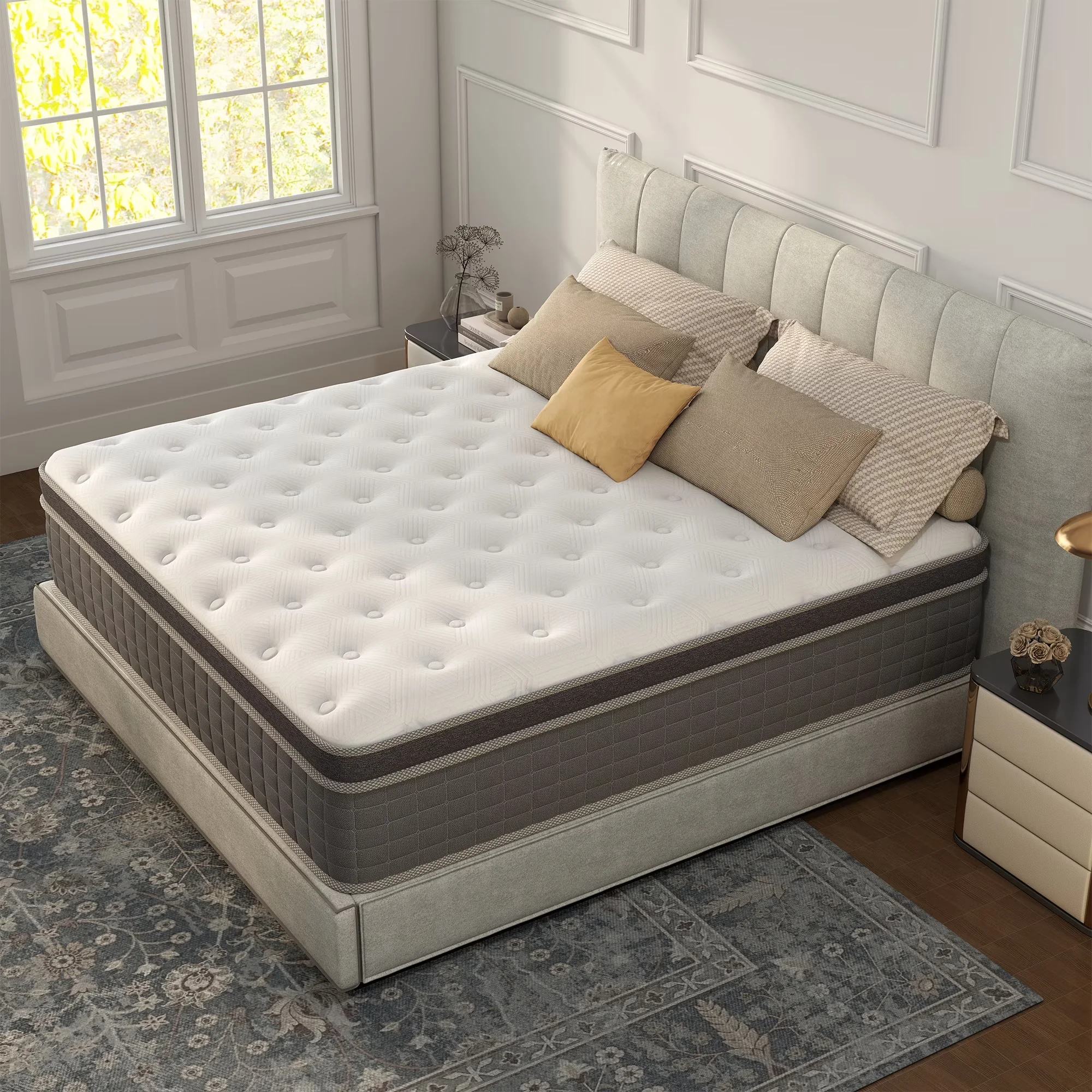 Mattresses Accessory Quality with Breathable Construction, Mattress-In-A-Box - Gel Memory Foam, High-Density Foam, 3D Knitted Fabric... Model B985F7