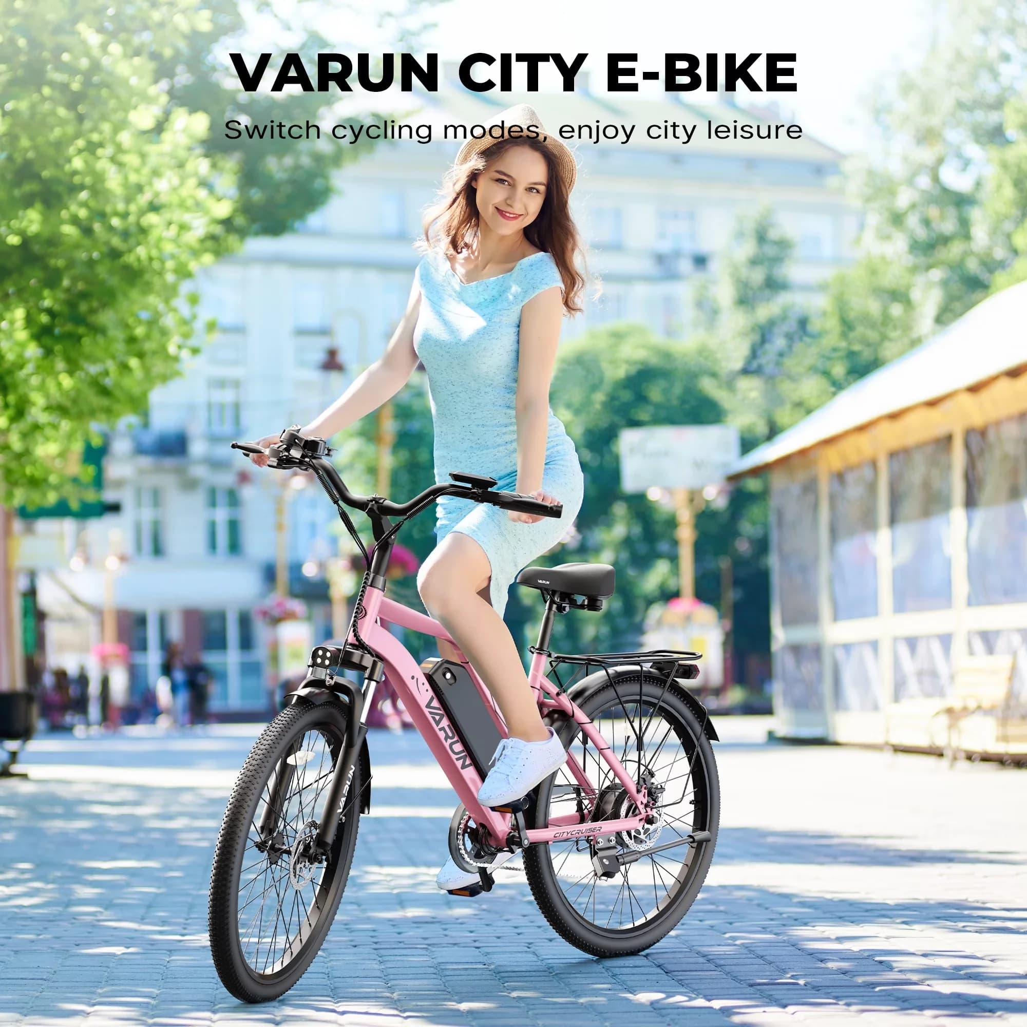 Electric Bike Versatile with Battery, 750W, 48V - Pink - Space-Saving Design Model E1155A