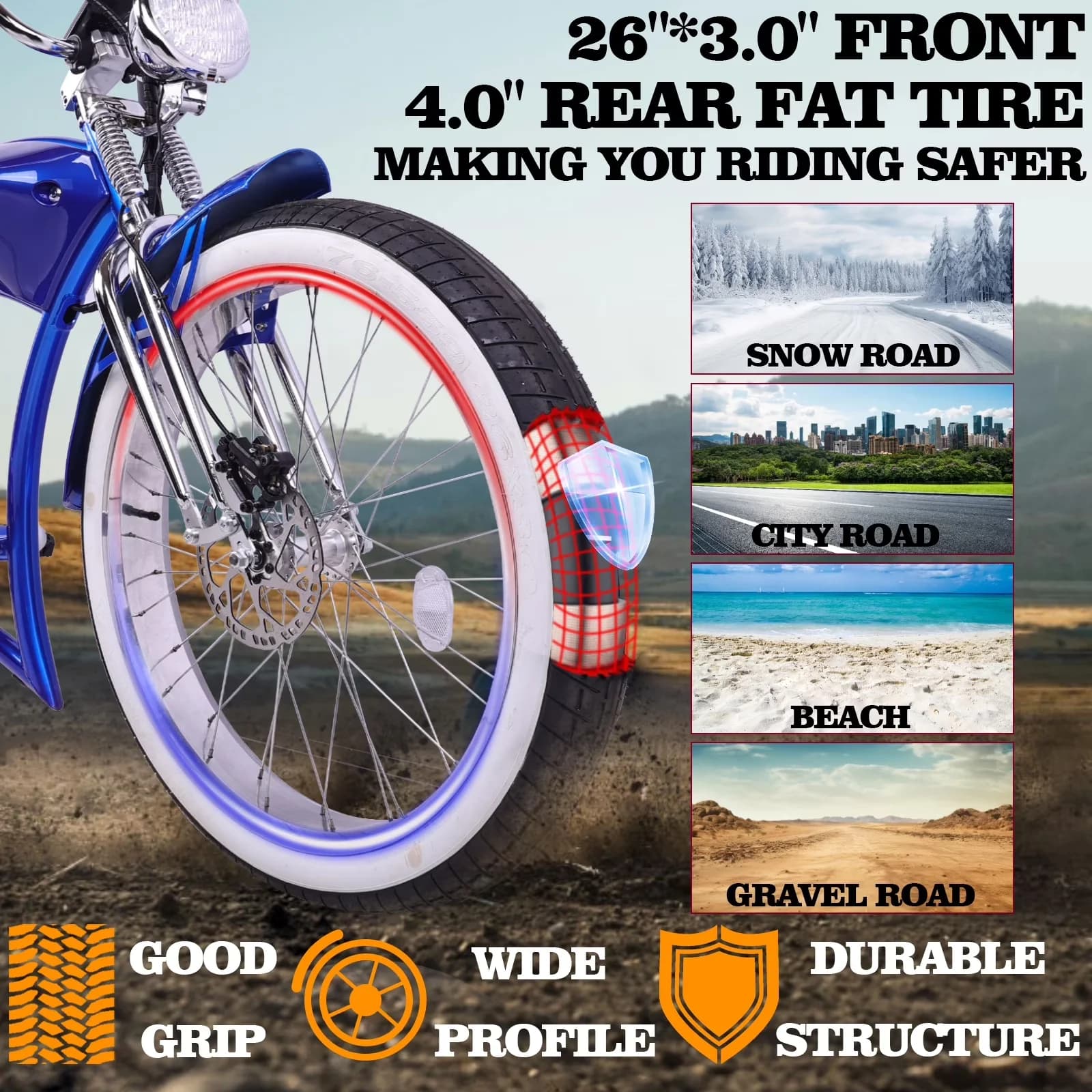Efficient Electric Bike with Battery, 800W, 48V - Blue - Compact and Portable Model 77D17B