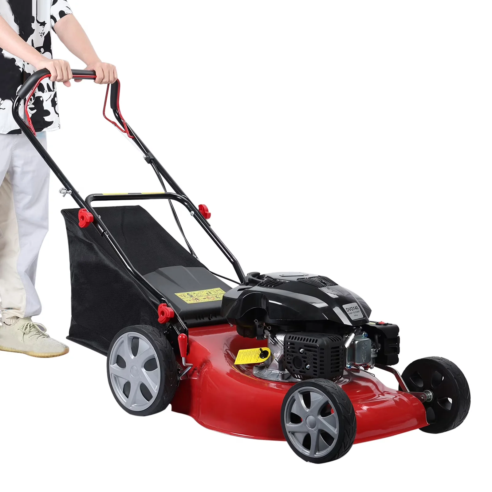 Classic Push Mower with Folding Handle, Self Propelled Lawn, Bagging - Red Model 32A689