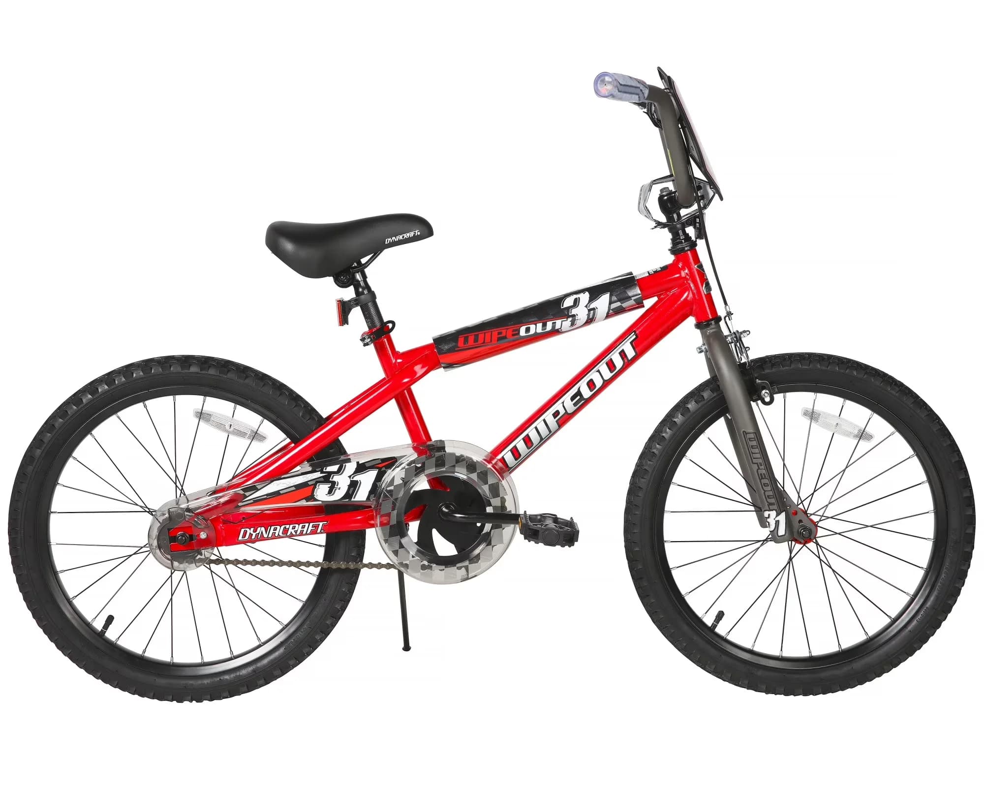 Premium Kids Bike with Adjustable Seat, Red, Wipeout Boys 20" BMX - Red Model 9FA367