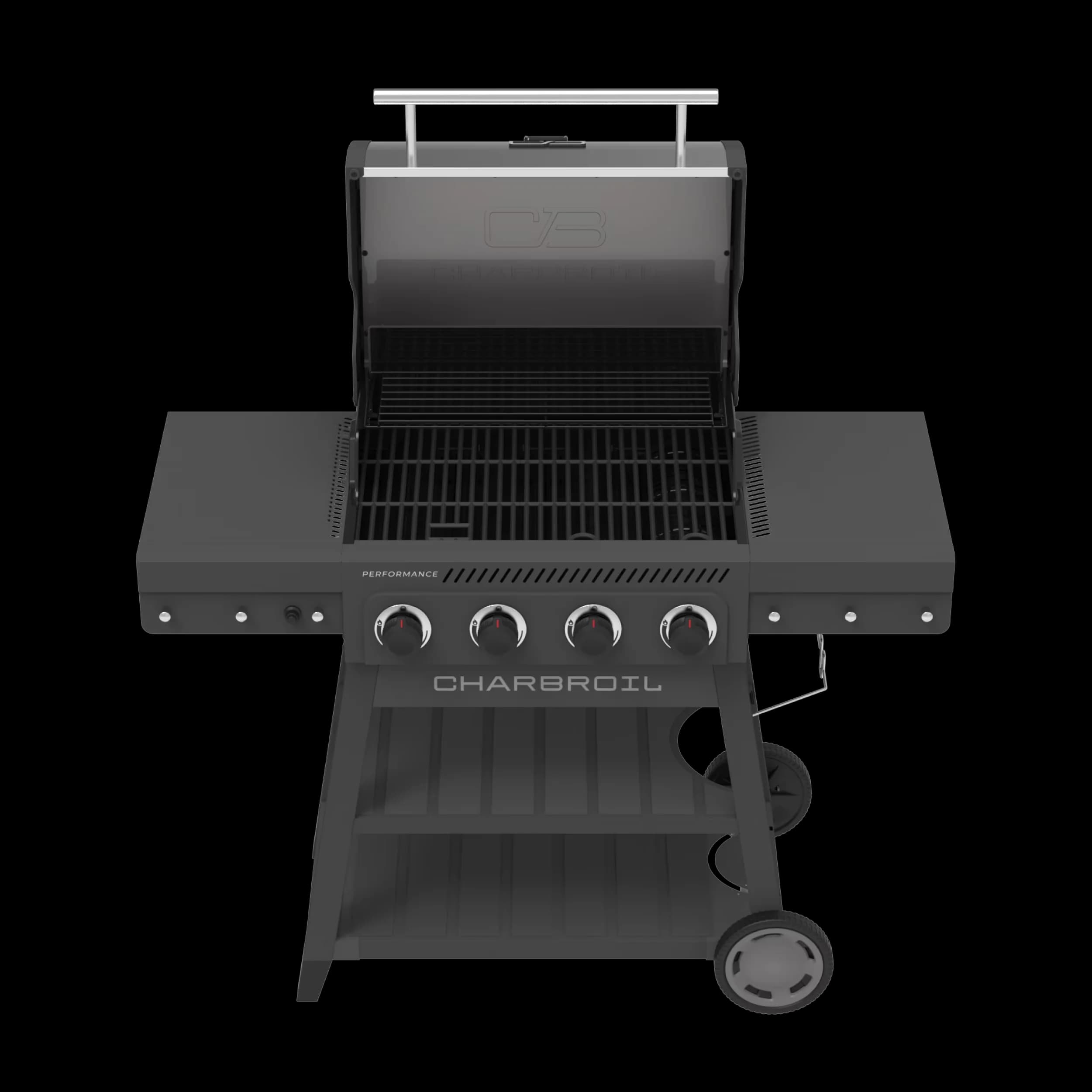 Modern Gas Grill with Tool Holder, Warming Rack - Silver Heavy Duty Steel Model 2CA364