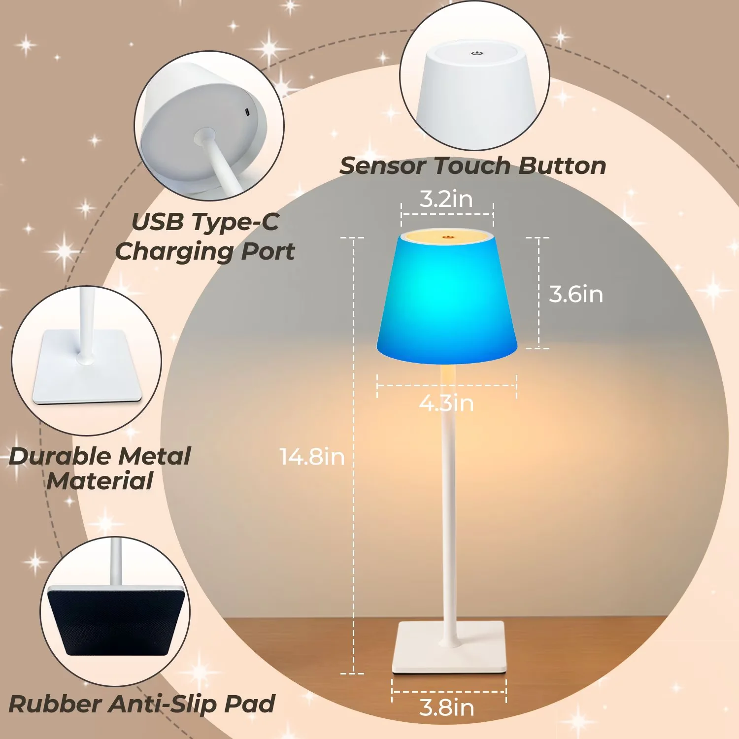 Reliable Lamp Set with LED, Dimmable - Metal Multicolor for Living Room Model C603F6