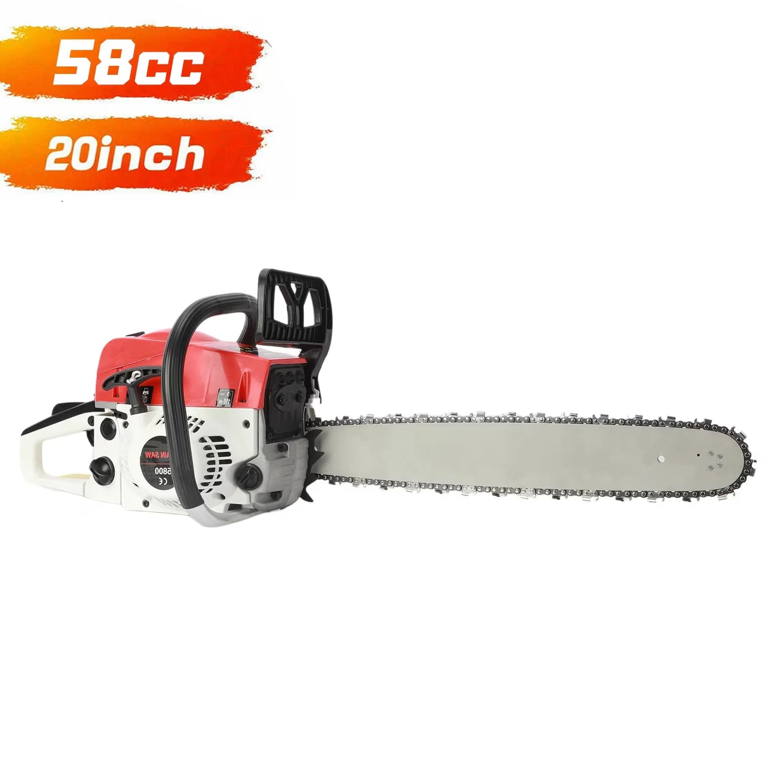 Chainsaw Innovative with Automatic Chain Oiler, Rated Power: 2.4kw/3.2hp - Red White for Garden Model 60D243