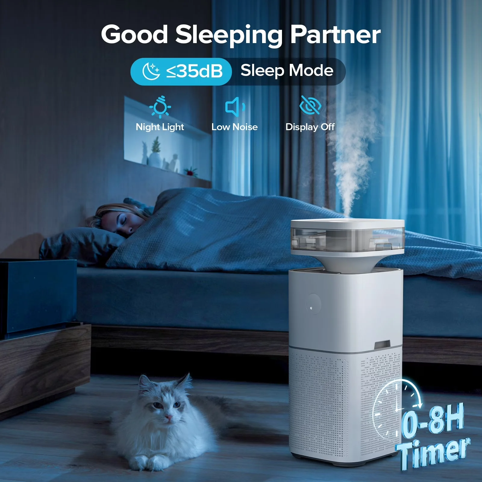 Classic Air Purifier with Filter Change Indicator, Automatic Shut-Off, H13 True HEPA Filte Cleaner - White Model 047598