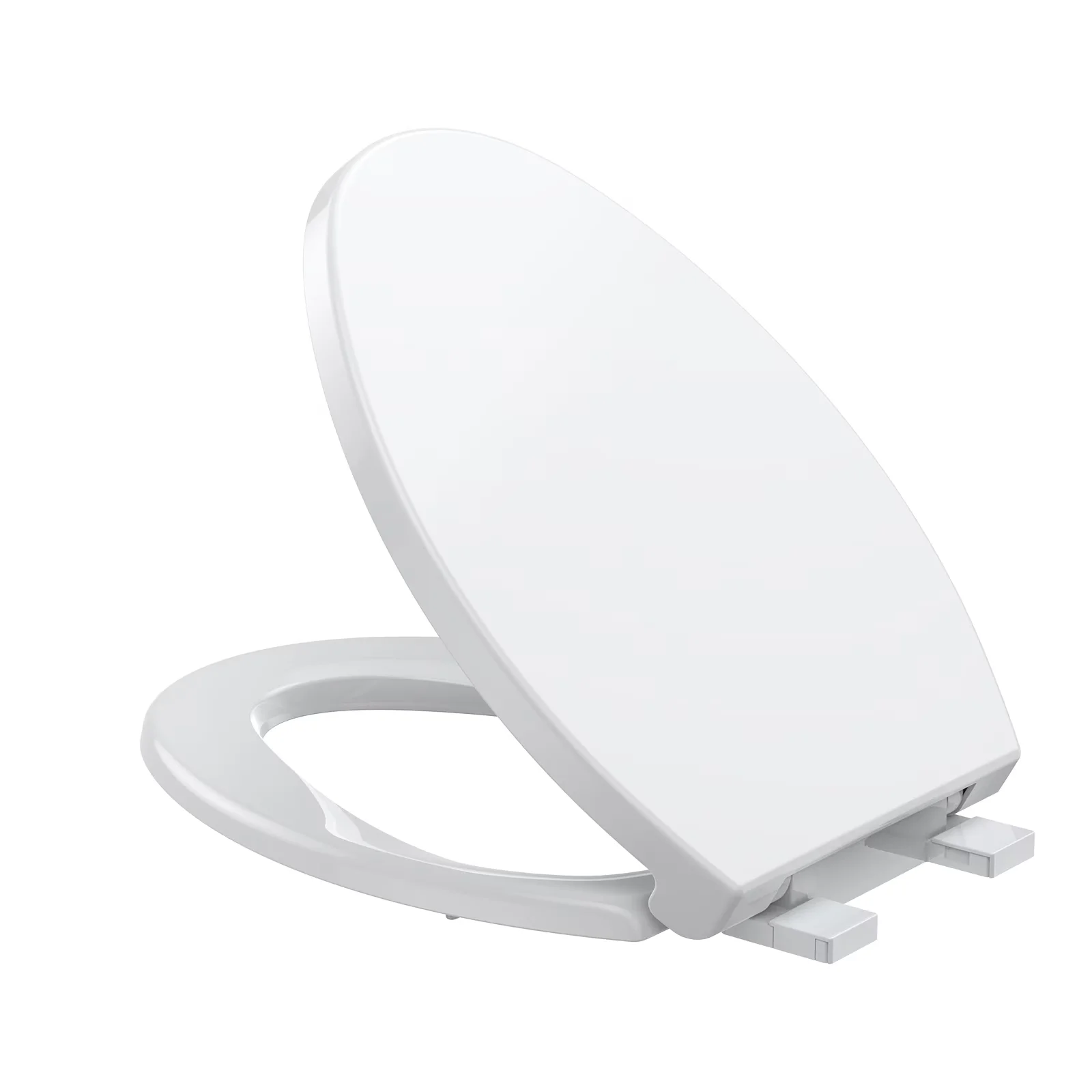 Essential Toilet Seats And Lid with Quick Release, Soft Close, Grip Tight Bumpers - White Plastic Model FF974C