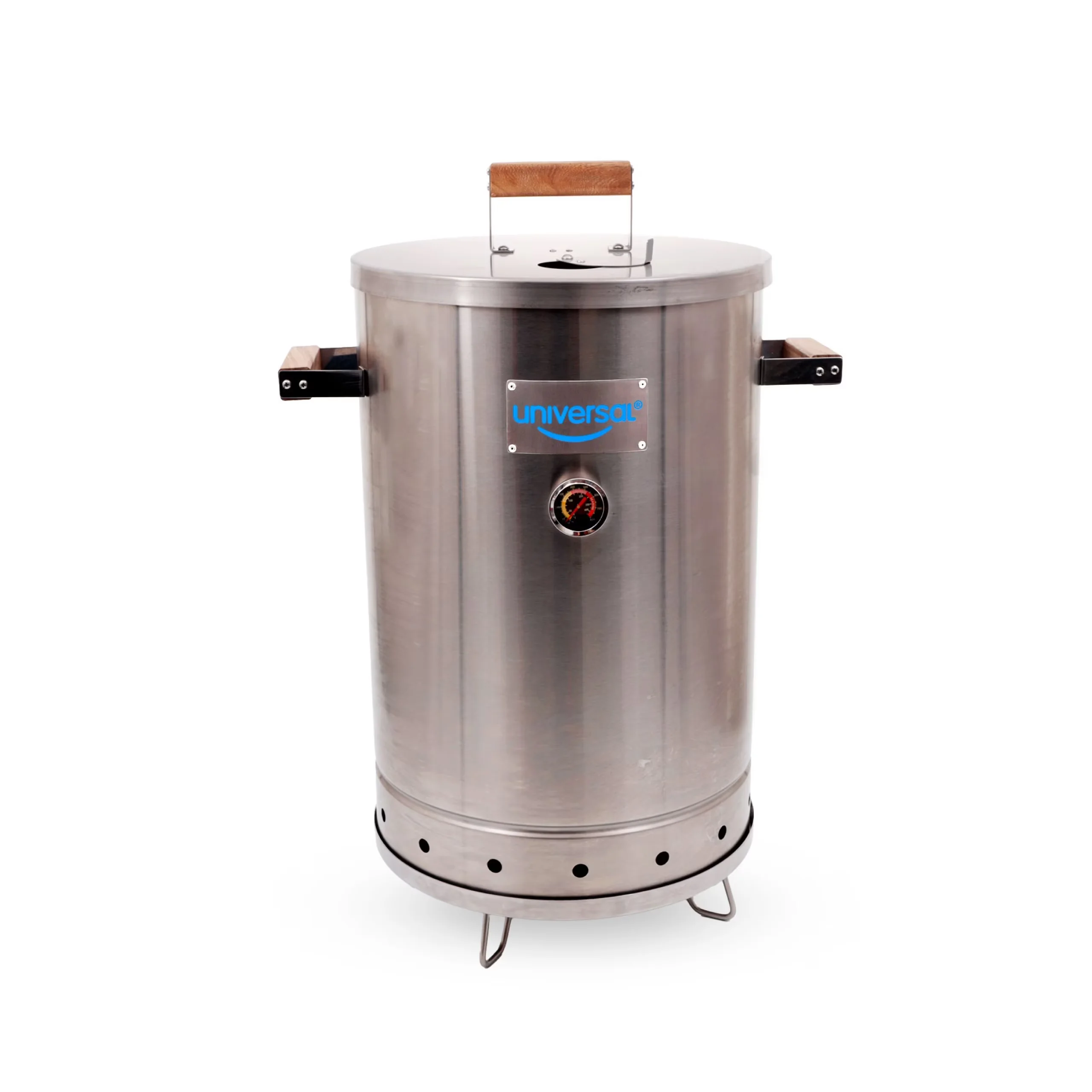 Smoker Versatile with Removable Ash Catcher, Adjustable Air Vents - Stainless Steel Silver Model 227A13