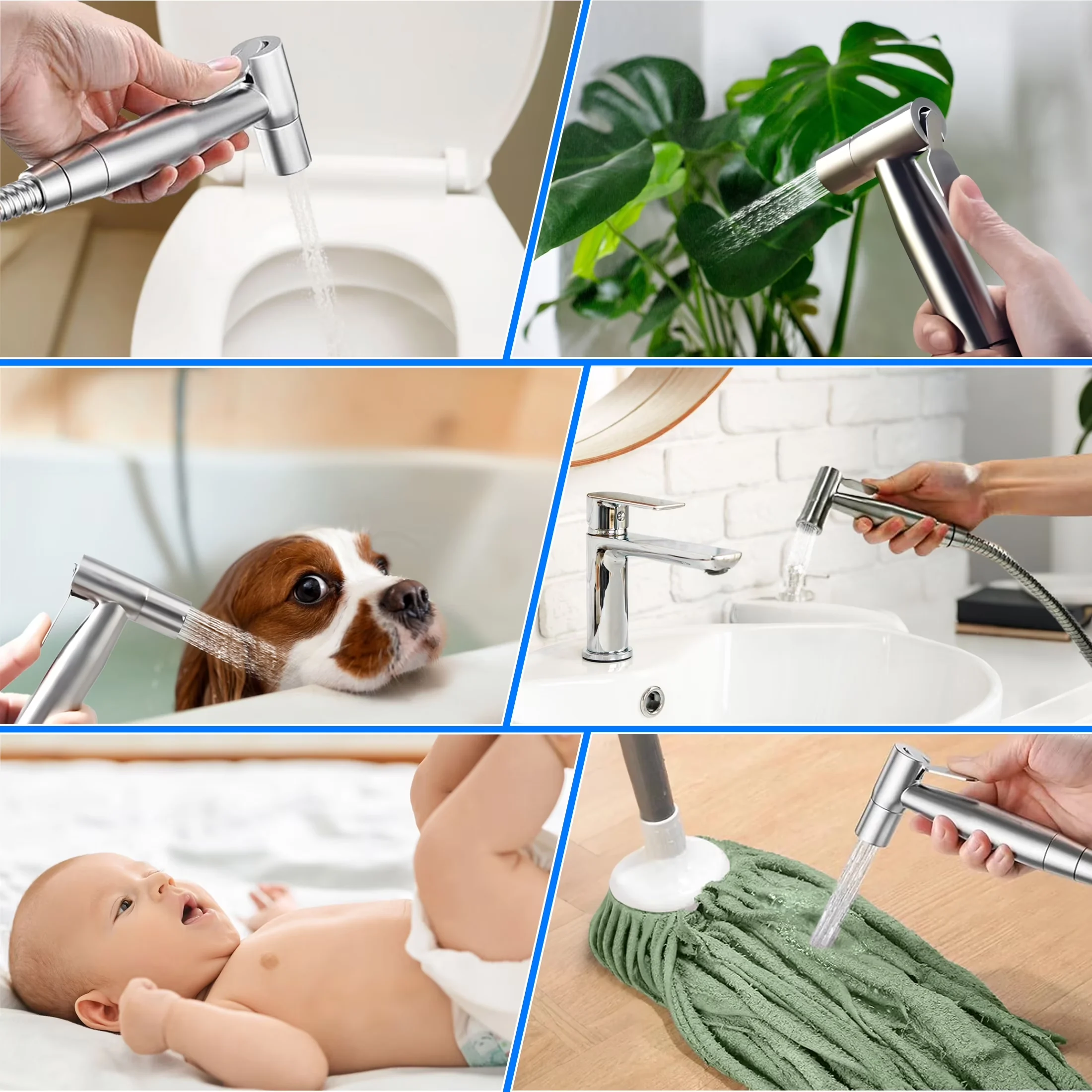 Plumbing Efficient with Adjustable, Handheld Bidet Sprayer - Stainless Steel Silver Model 53D61F