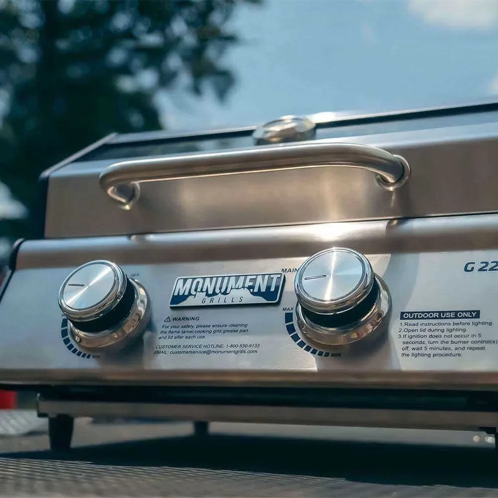 Quality Gas Grill with Portable, Grease Pan, Stainless Steel - Stainless Steel Silver Model 82EA33