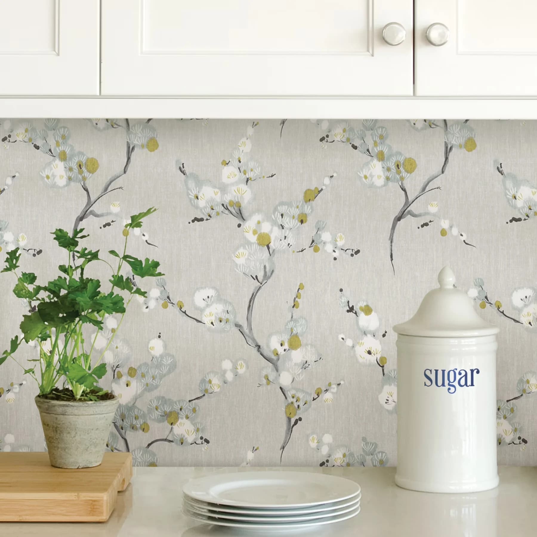 Wallpaper Efficient with Removable, Fix mistakes easily by repositioning - Vinyl Gray Model 068984