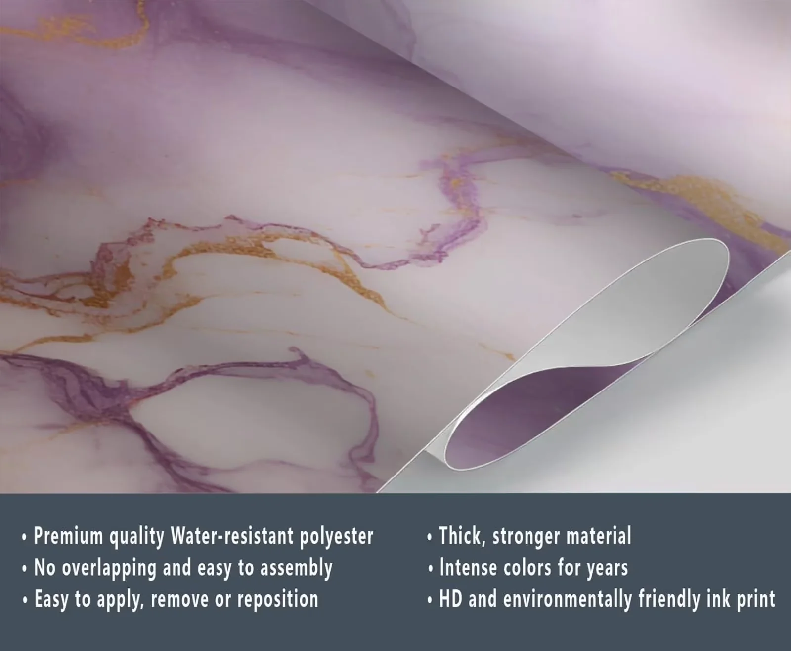 Sleek Wallpaper with Durable, Modern Purple Rendered Marble - High-Quality Canvas Purple for Living Room, Bedroom Model 9666BB
