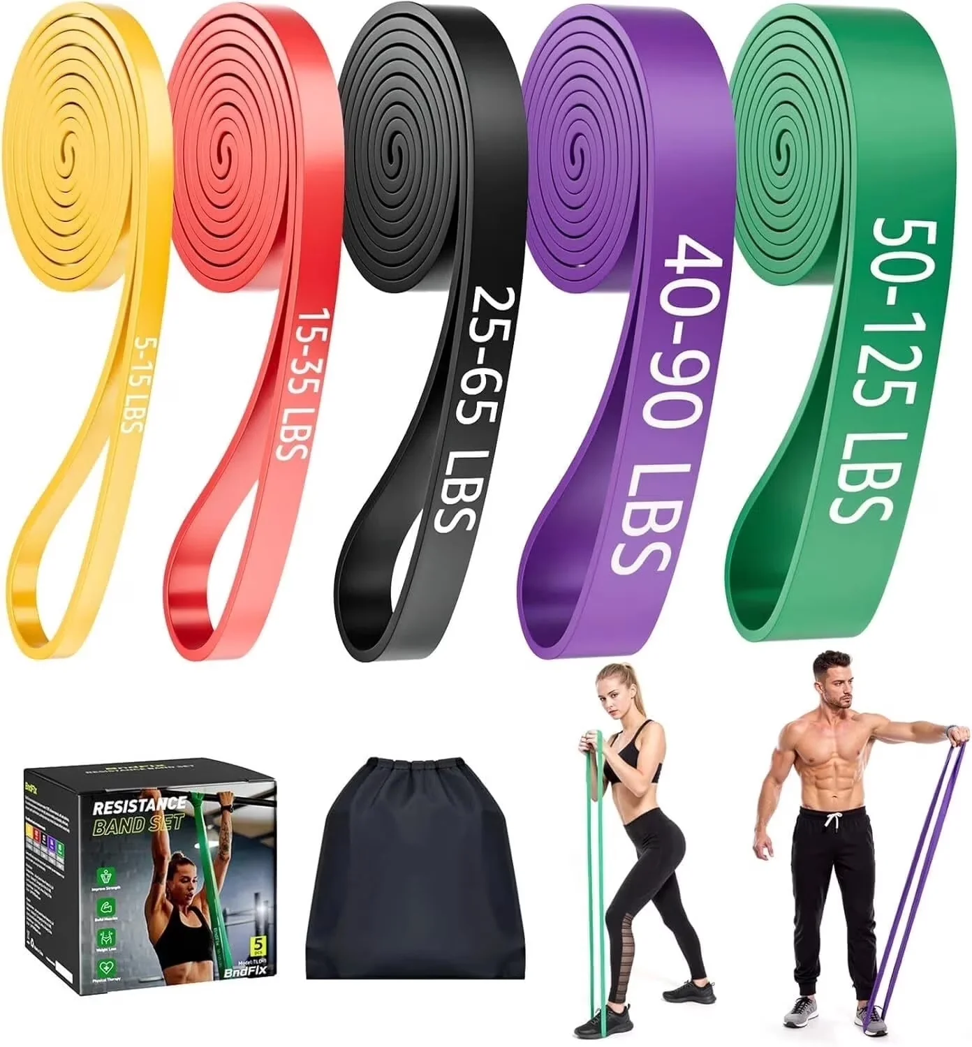 Stylish Home Gym Accessory with Anti-Slip, Adjustable Straps, Pull Up Bands - Silicone Multicolor Model 6853FC