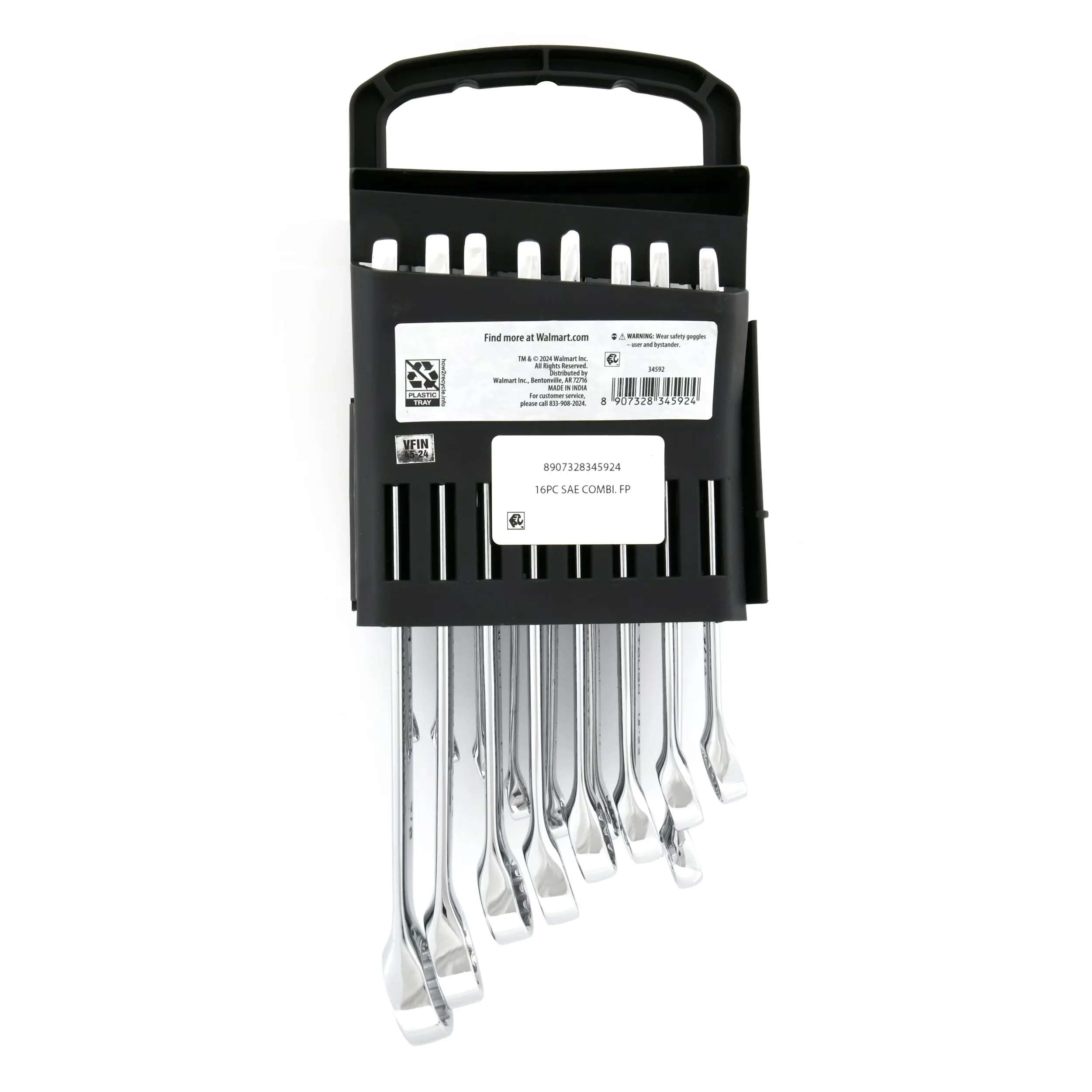 Premium Hand Tool Set with Heat Treated, Mirror Polished, 16-Piece SAE Combination Wrench - SAE Model EA4366