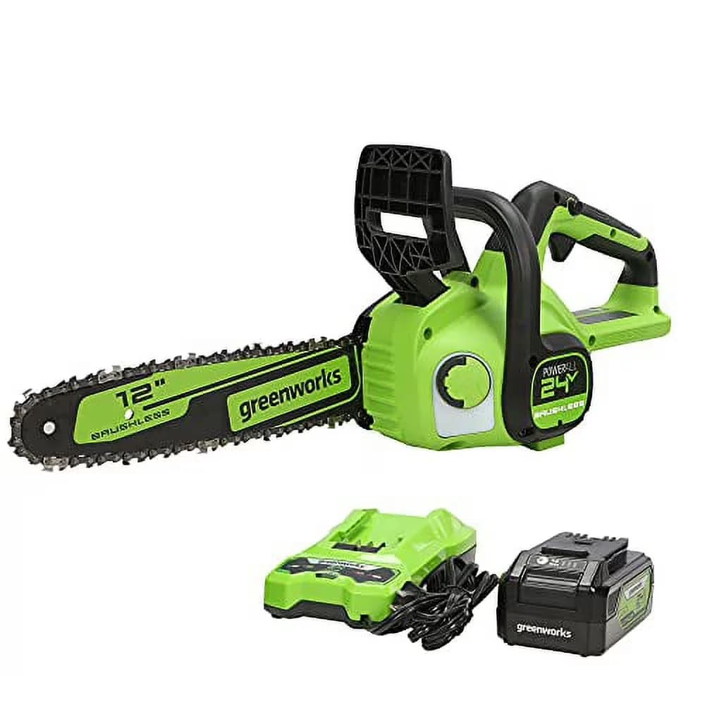 Modern Chainsaw with Battery, 24V - Green - Reliable Performance Model CF8D89