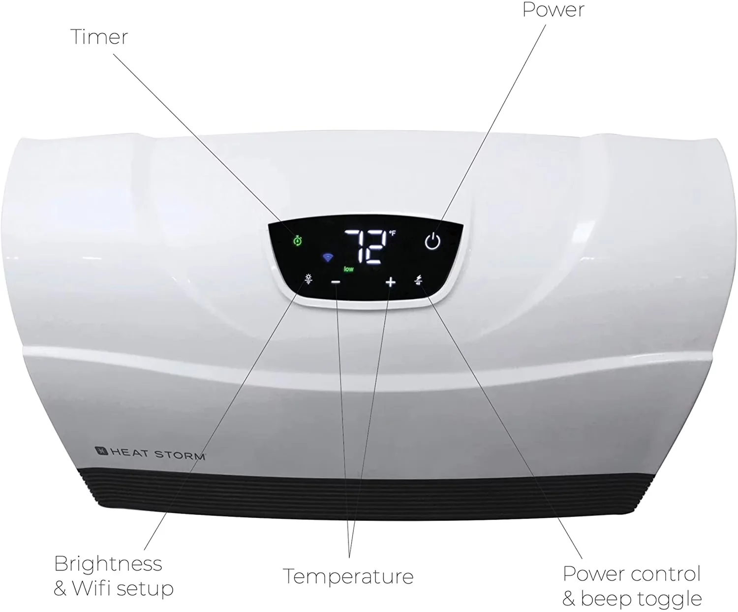 Efficient Portable And Electric Space Heater with 1500W, Temperature Controlled - 19" x 4" x 13" Model 8AE826
