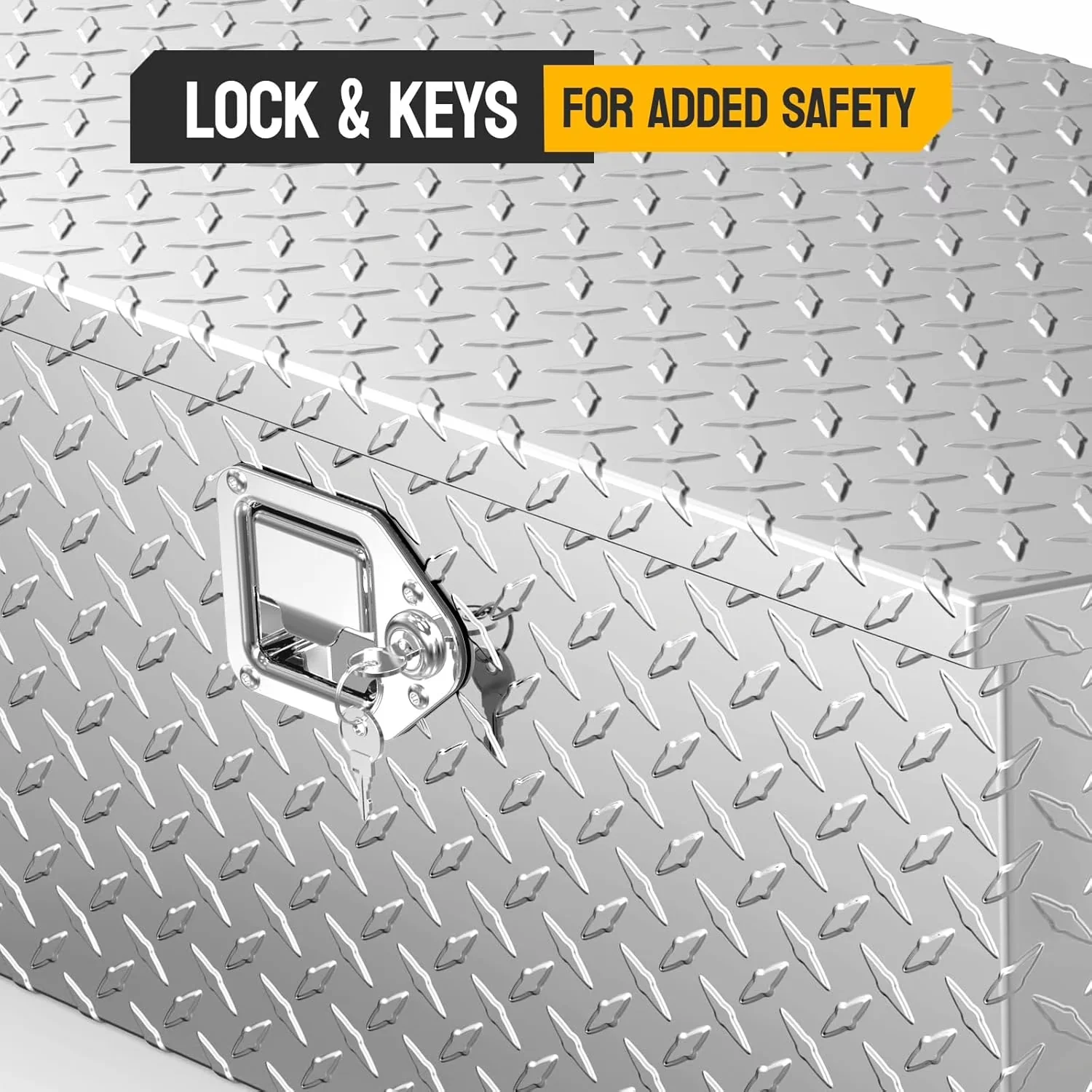 Classic Toolstorage with Hinged, Lock Keys, 39" Truck Bed Tool Box - Silver Aluminum Model 6F8090