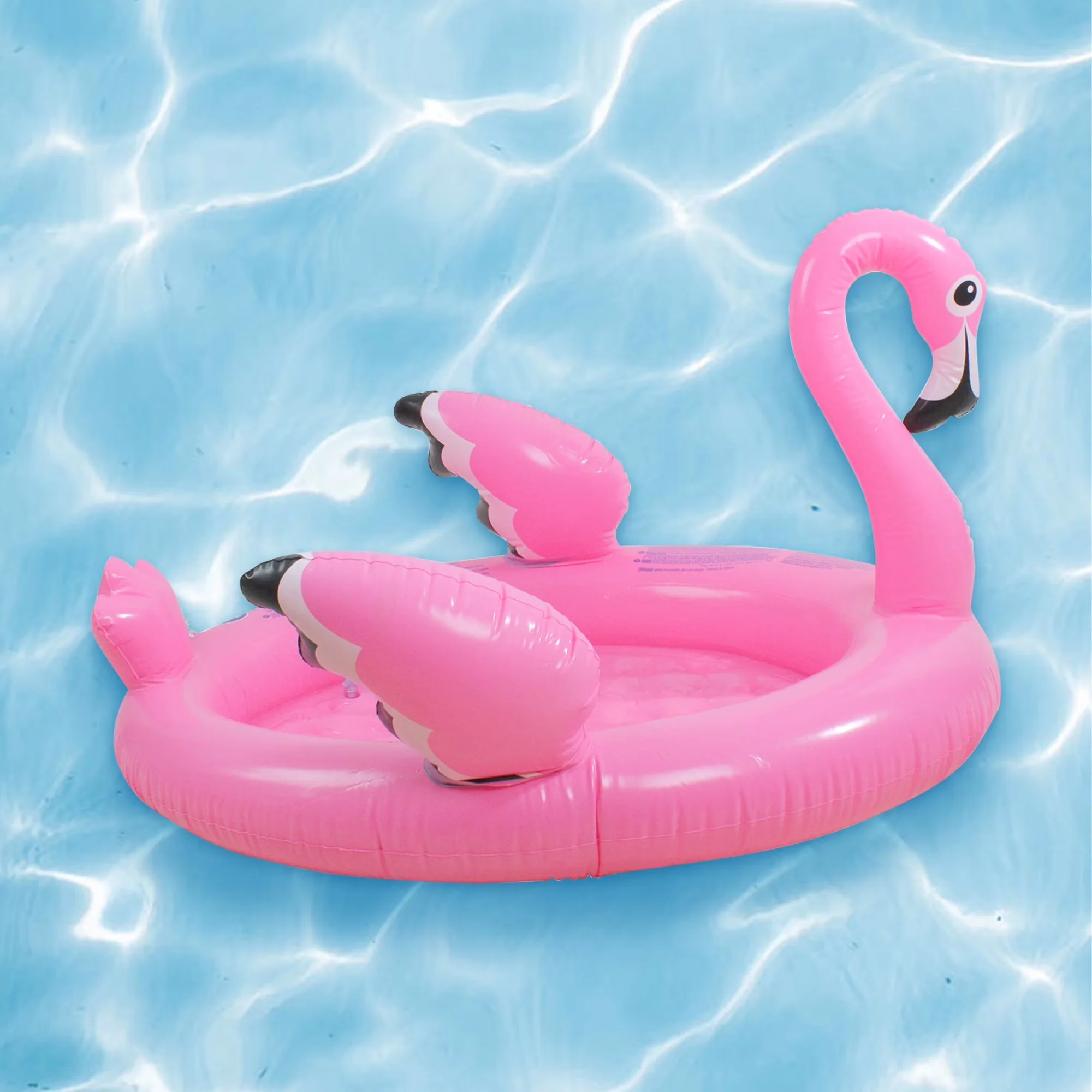 Stylish Inflatable Pool with 42.5" Flamingo Round Children's Swimming, Recommended for ages 1 to 3 years old, Pink/White - Pink Model 77929A