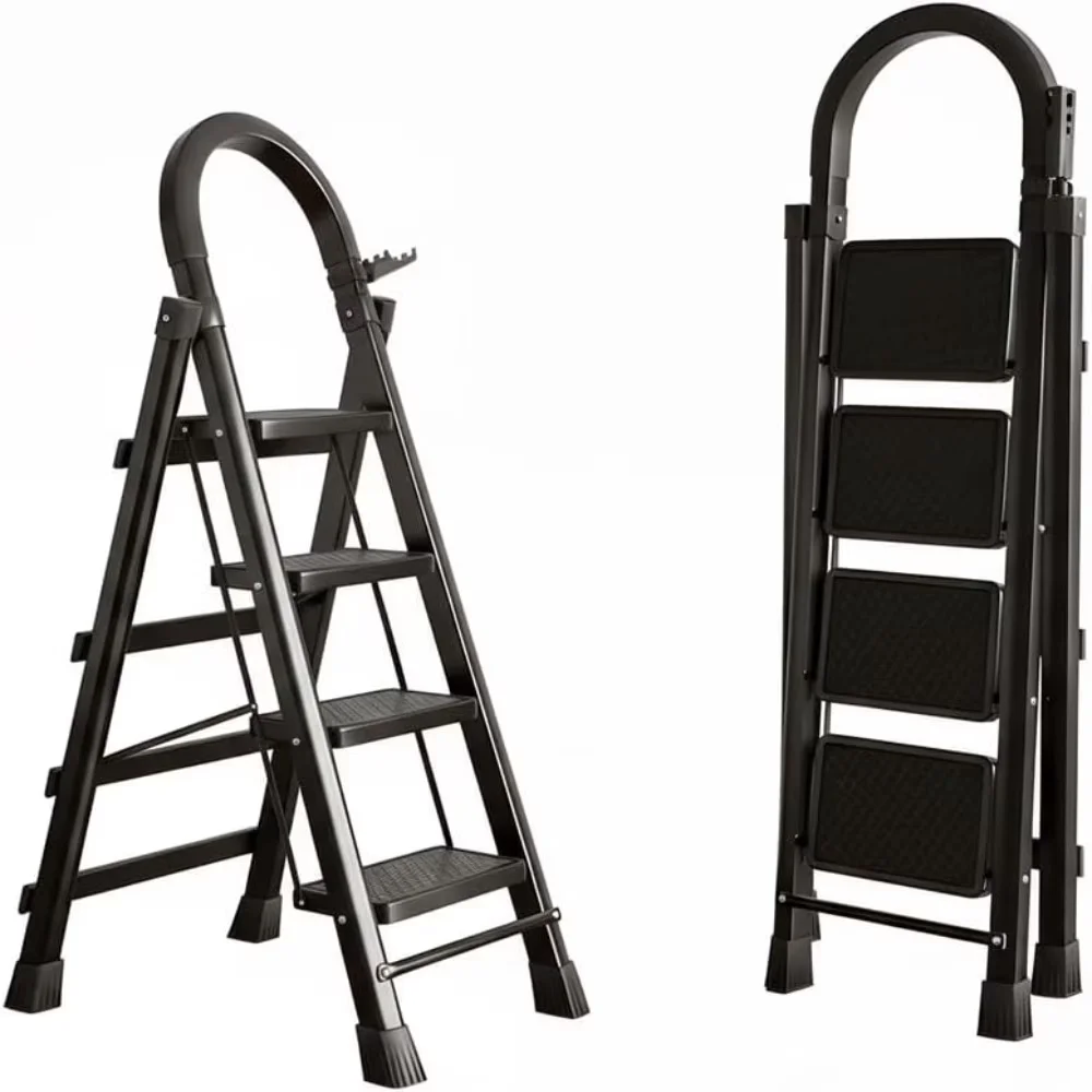 Quality Ladders And Step Stool with Foldable, Anti-Slip - Steel Black for Office Model 11D3E5