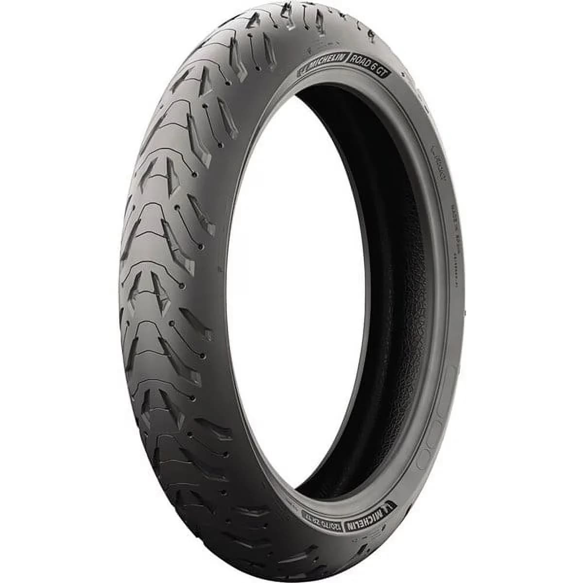 Compact Motorcycle Tire with Heavy Braking, 120/70ZR-17, Road 6 GT Front - Black Model AAFBB1