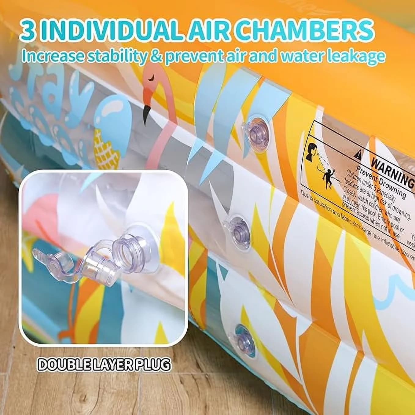 Inflatable Pool Efficient with Uv Resistant - Kids - Residential Grade Model DEB750