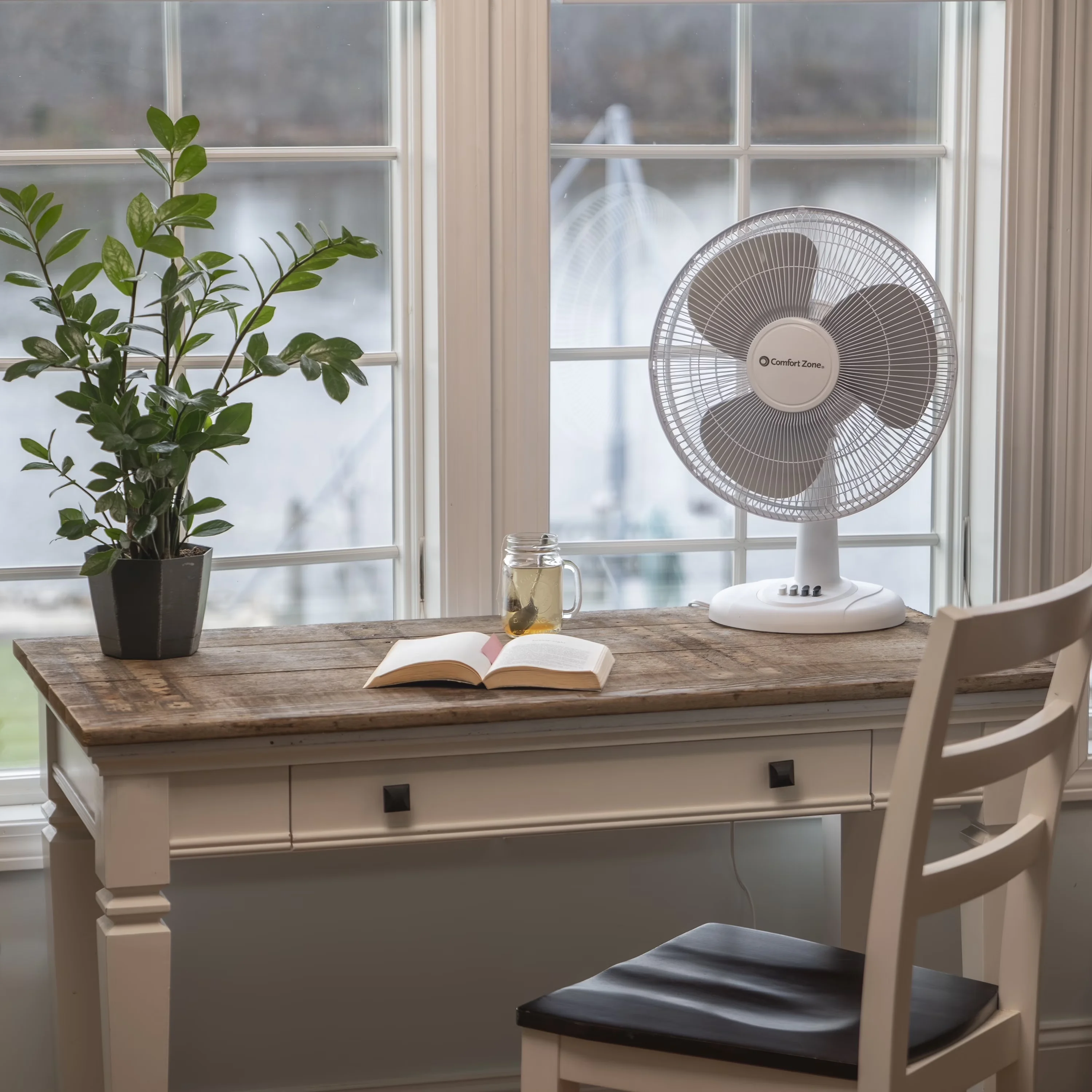 Reliable Fans In Cooling with Oscillating, Tilt Mechanism, White - White Model 135EBA