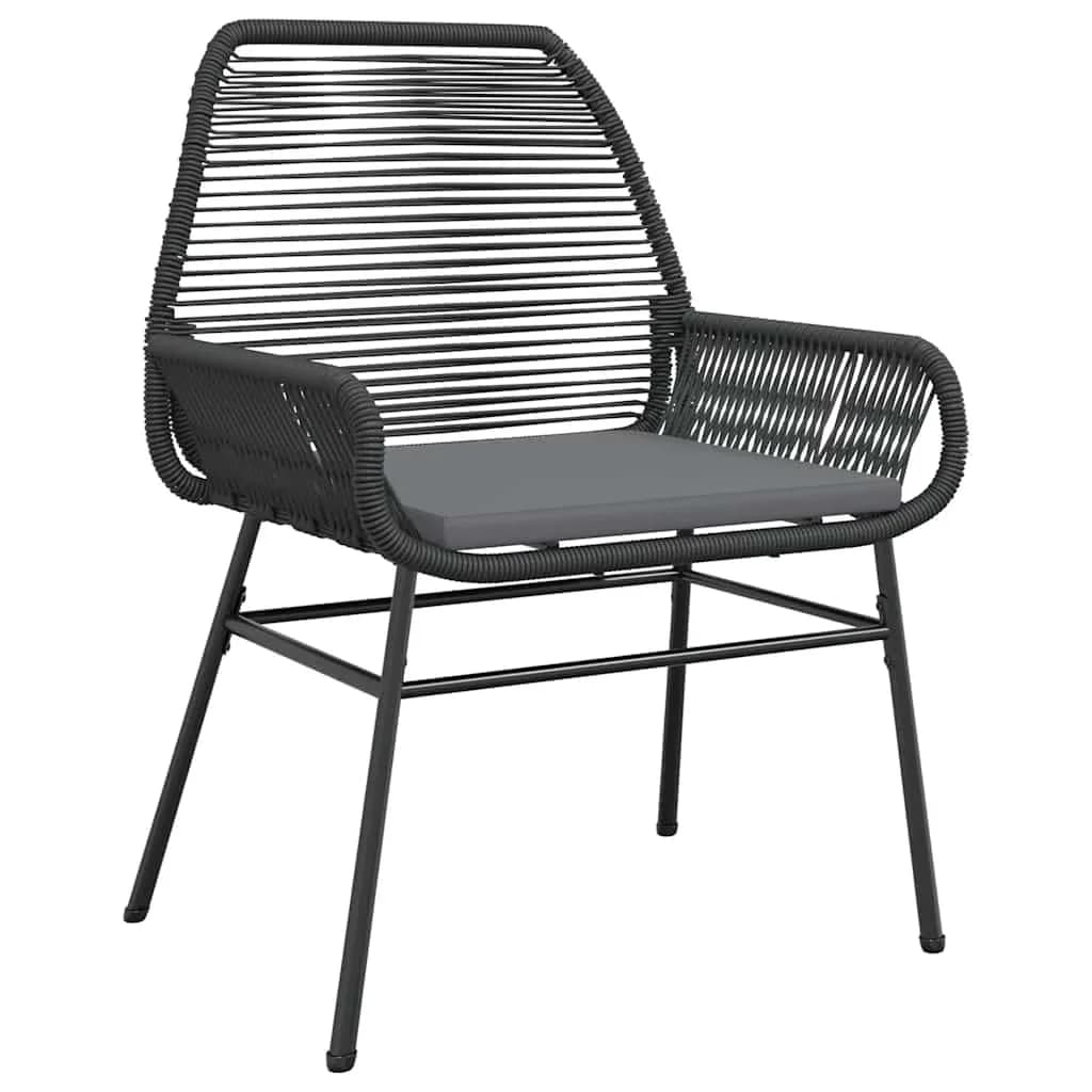 Patio Dining Set Innovative with 3 Piece, Garden table: - Pe Rattan, Powder-Coated Steel, Glass, Fabric (100% Polyester), Foam Black... Model 31CE13