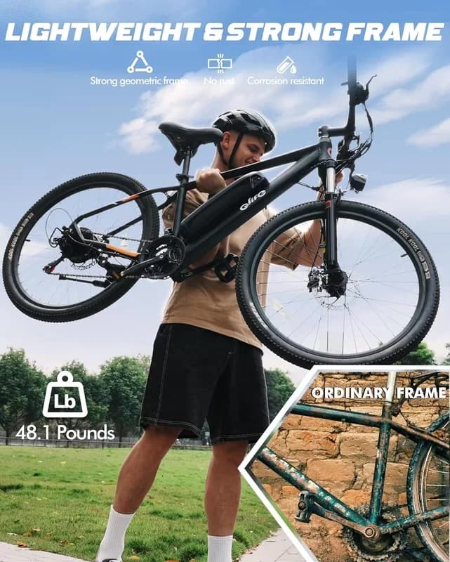 Electric Bike Compact with Battery, 1000W, 26" Adult Mountain - Black 48V Model BE19A1