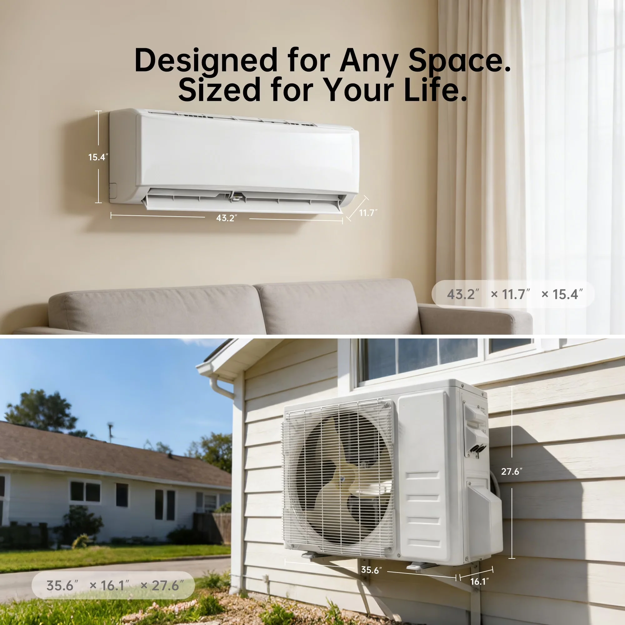 Air Conditioner Efficient with 24000 BTU, 230V, Automatic Shut-Off - White Model 3BD4C1
