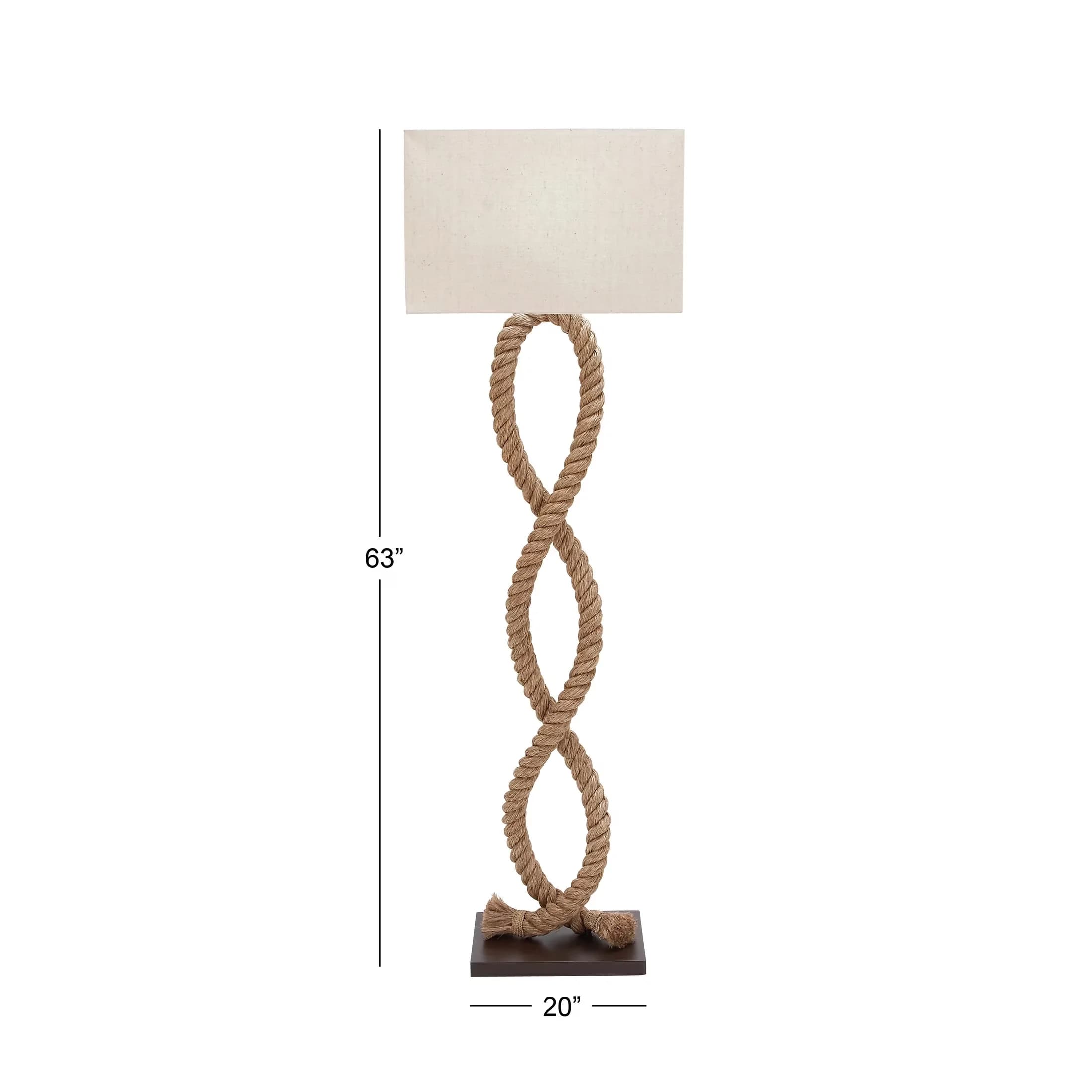 Desk Lamp Reliable with Incandescent, Rustic/Lodge, 63" Rope Brown Floor - Jute Brown Model DEFDC9