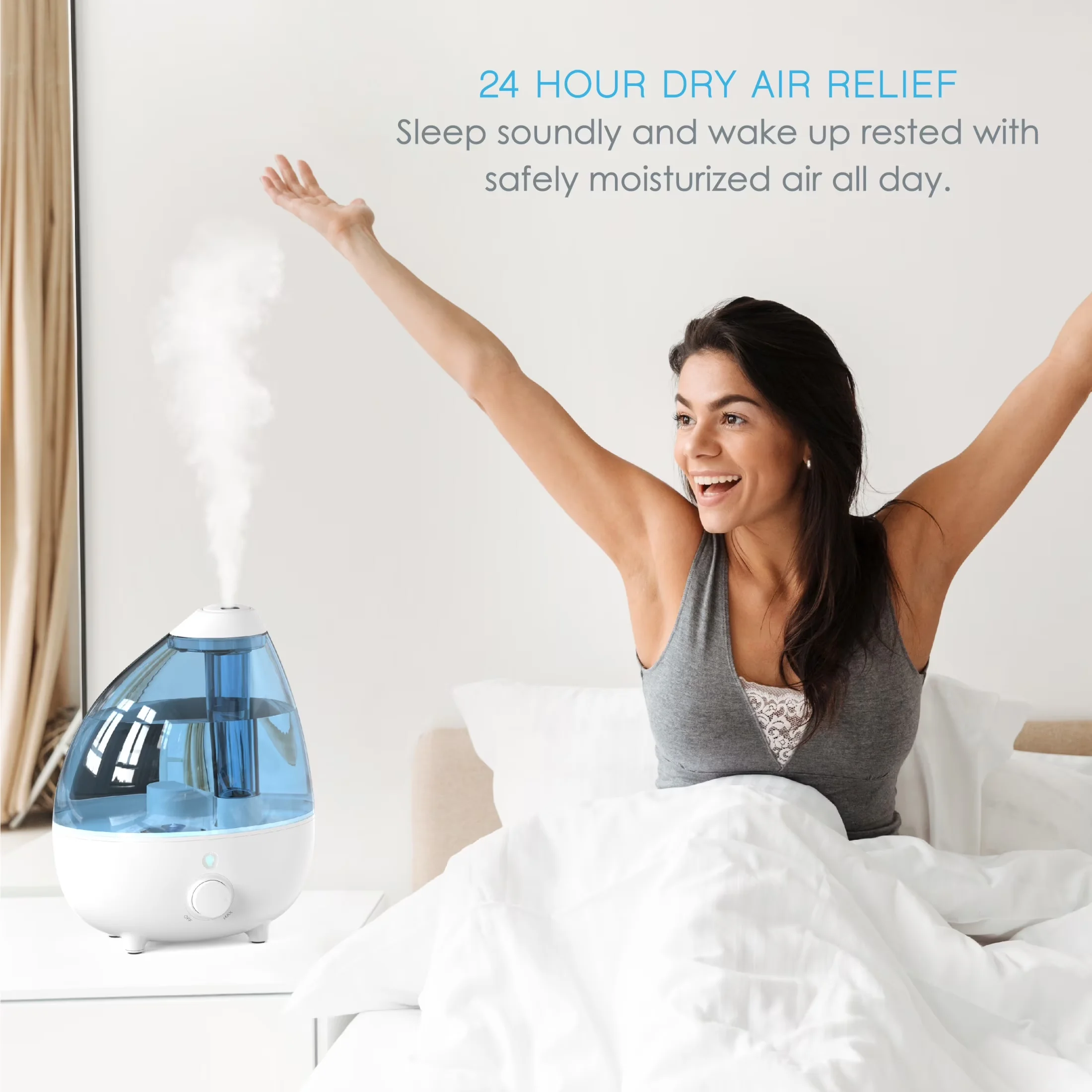 Classic Humidifier with Automatic Shut-Off, ® MistAire™ XL Ultrasonic Cool Mist - Blue for Large, Rooms Model 296134