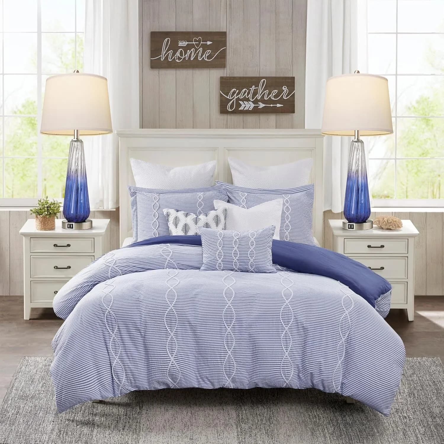 Lamp Durable with LED, Farmhouse, Standard Lamps - Glass Purple Table - Sleek Profile Model 0999E5