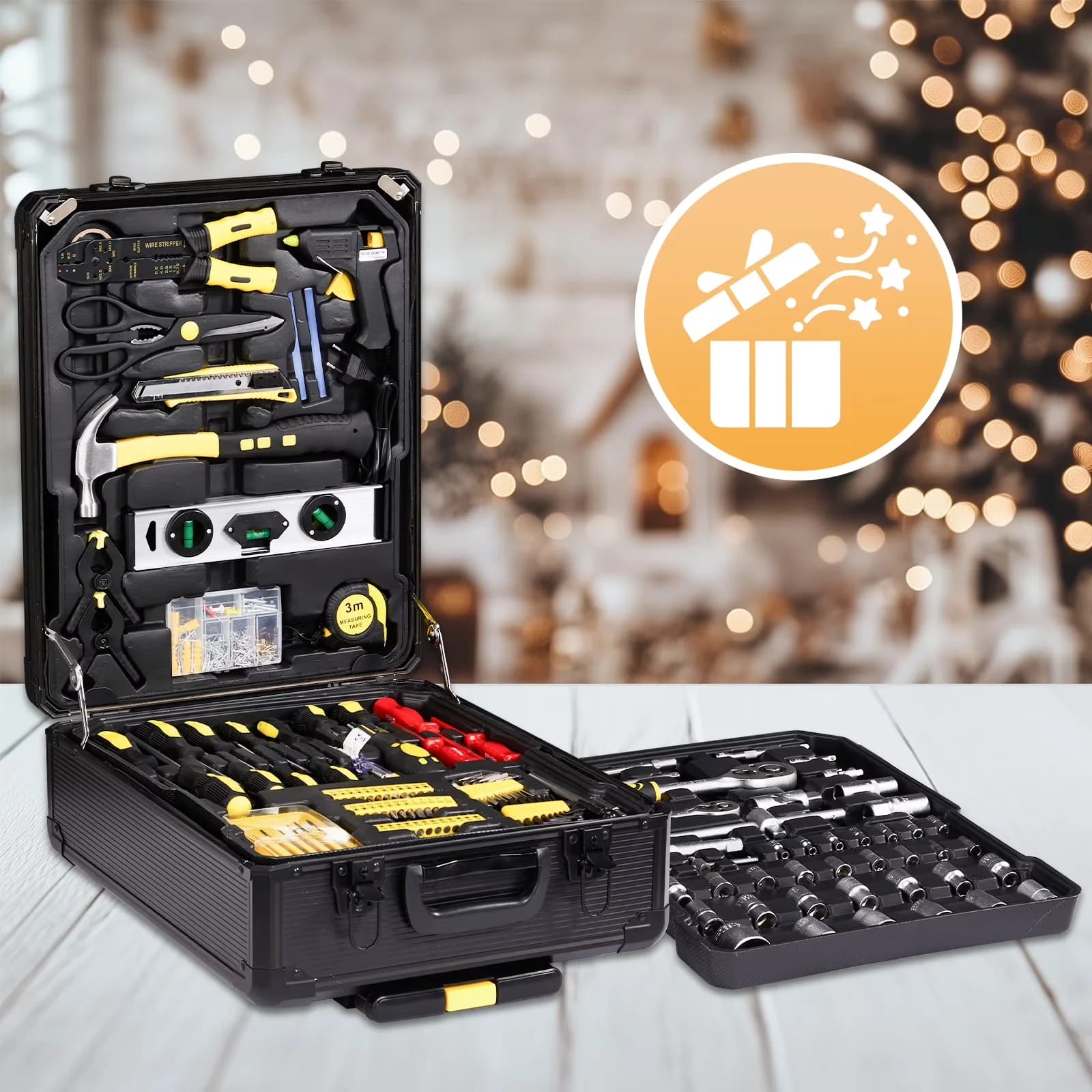 Sleek Hand Tool Set with Lockable, Organized and secured., Trolley Case - Black Model B67B07