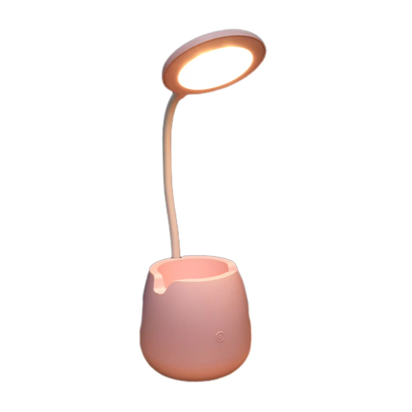 Stylish Desk Lamp with LED, Battery - Pink Aluminum for Home Office, Dorm Model B6EE4F