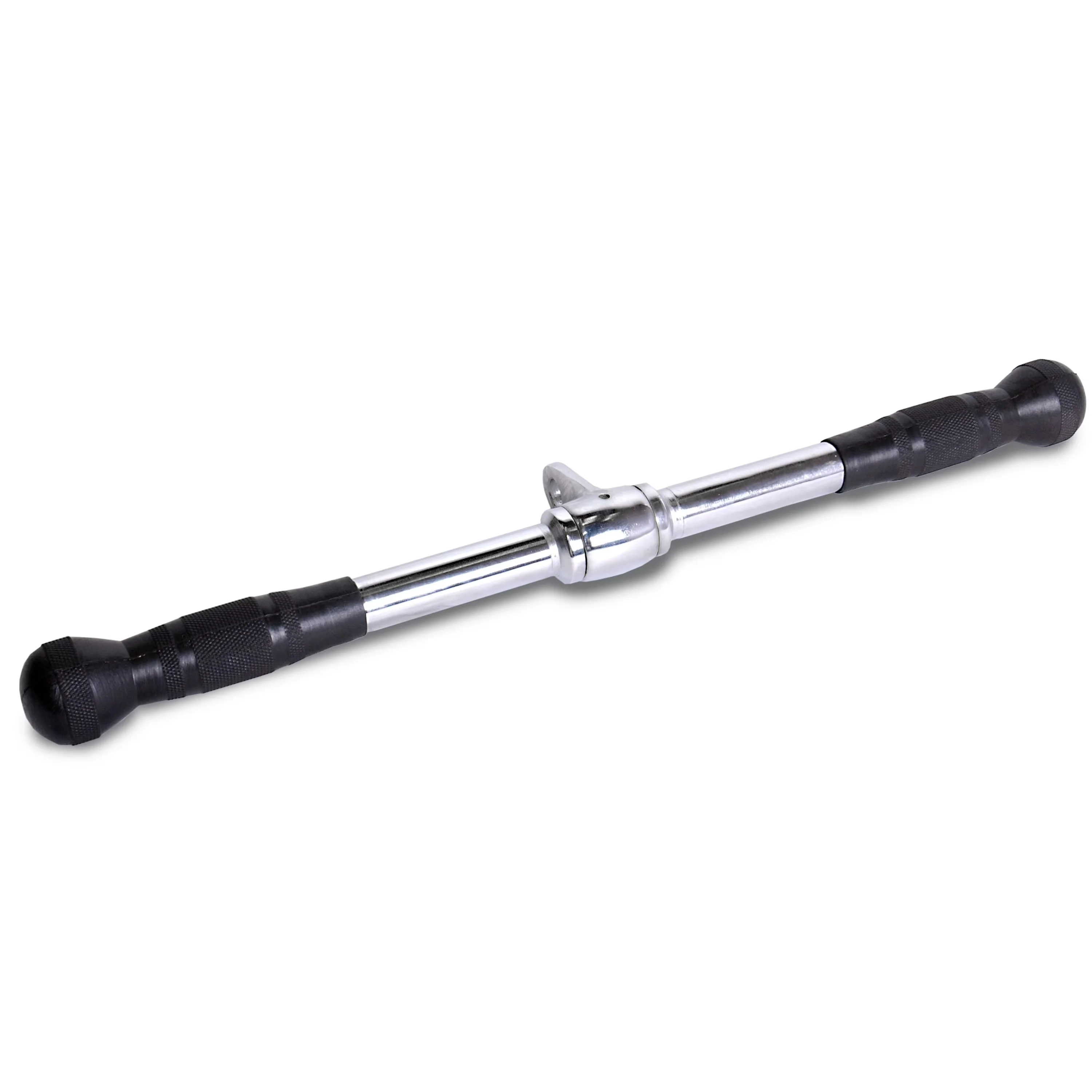 Versatile Home Gym Accessory with Heavy Duty, Deluxe 20" Straight Bar Cable Attachment - Silver Steel Model CED0AC