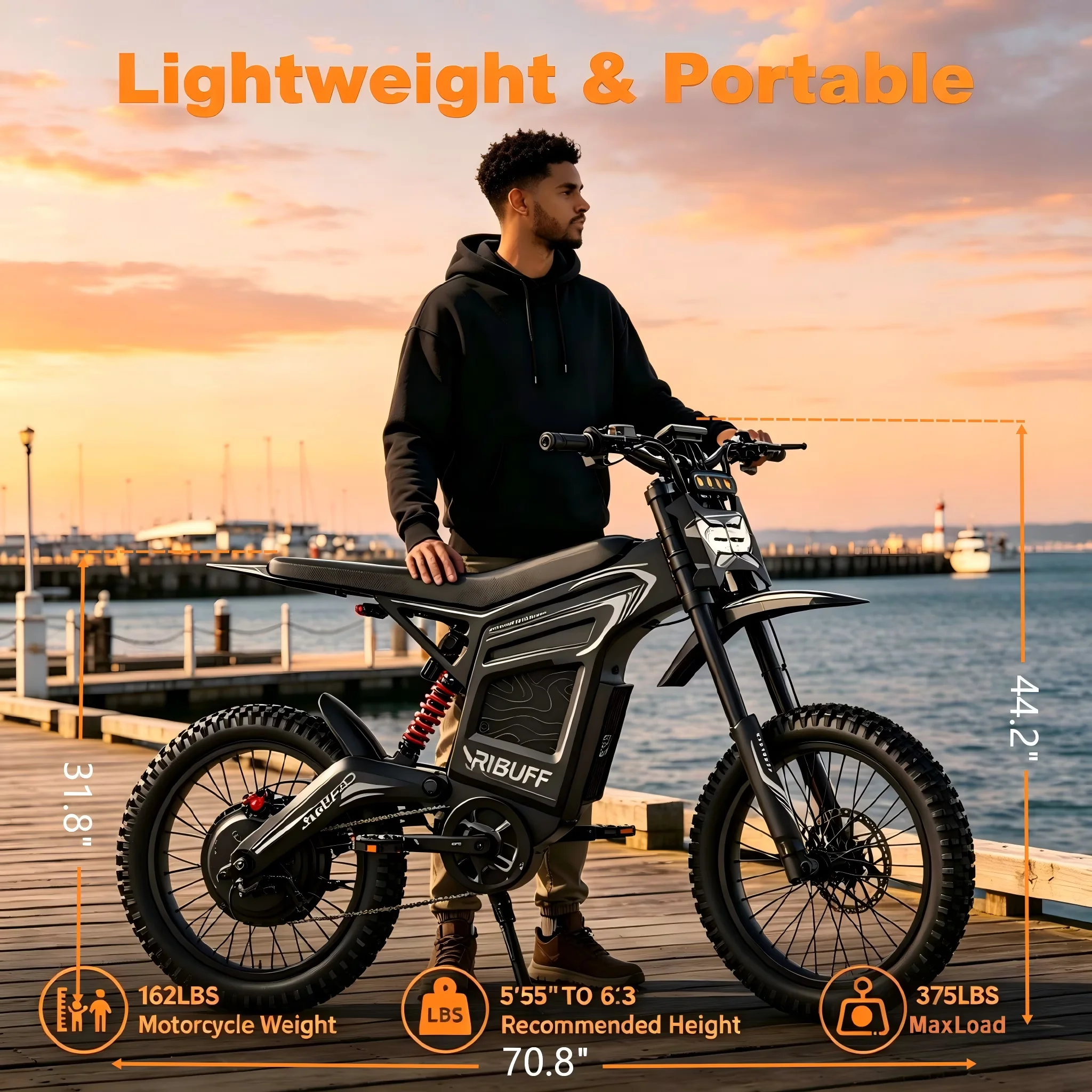 Essential Electric Bike with Battery, 7500W, 7500W Dirt - Premium Collection Model 6D29B3