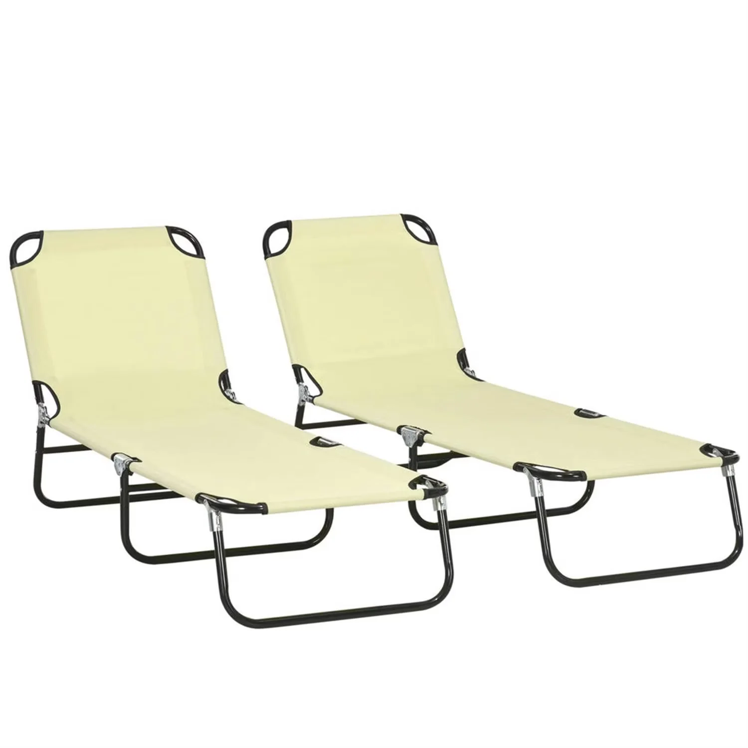 Durable Beach Chair with Folding, Ideal for Beach, Yard, Patio, and More, 5-Position Reclining Folding Chairs - Beige for Patio Model DE64FC