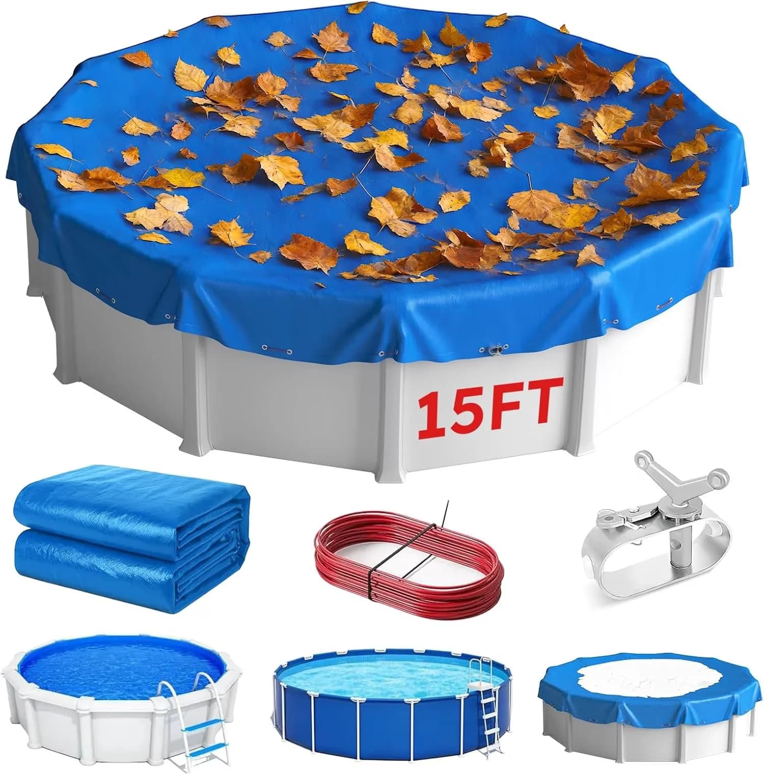 Quality Above Ground Pool with 15 FT s - Blue 185G - Ergonomic Design Model A21D9A