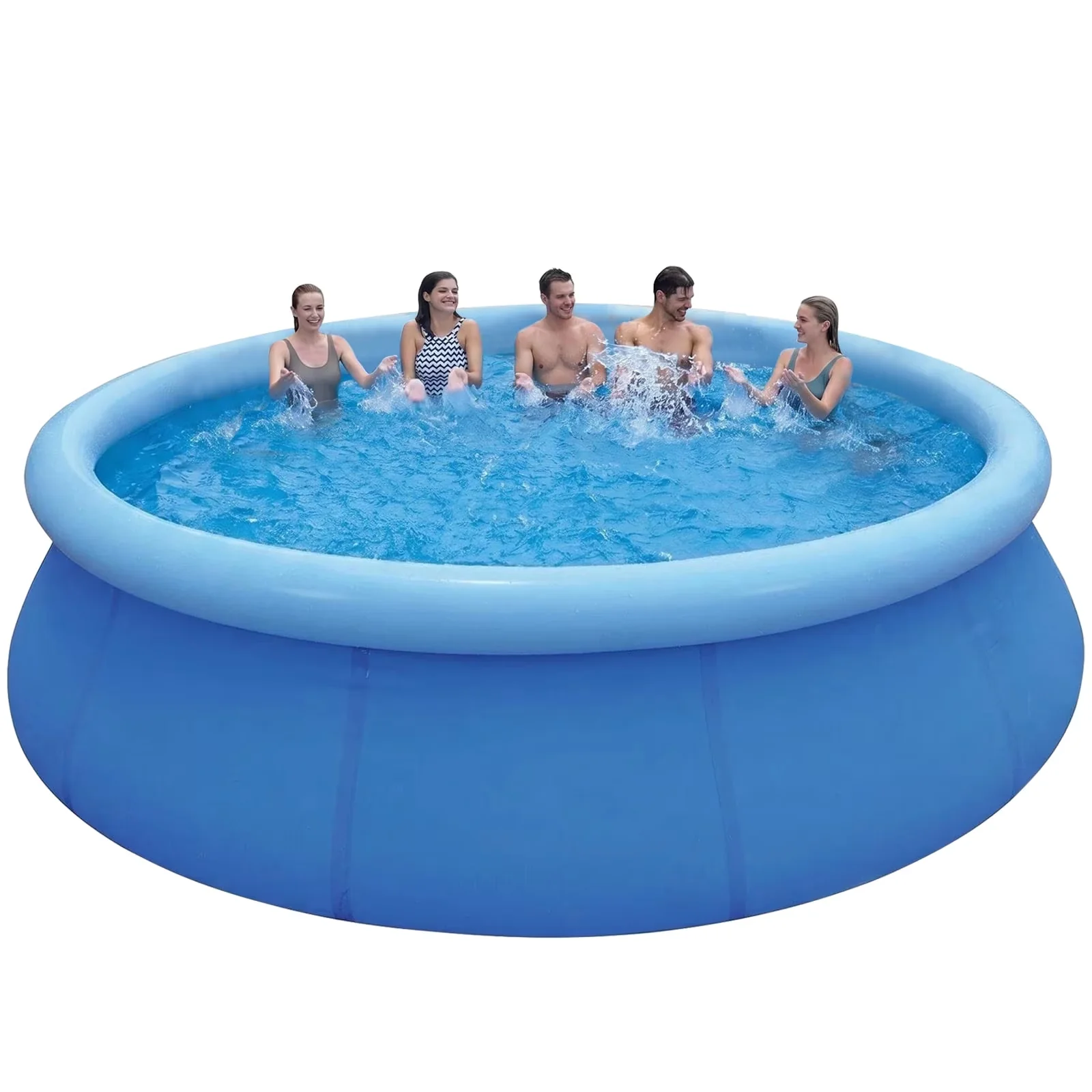 Compact Inflatable Pool with Water capaciry(80%): 1931GAL, 14 ft x 33 in Above Ground Pools, Top Ring Easy-Set Round - Blue Model 6A3EAE