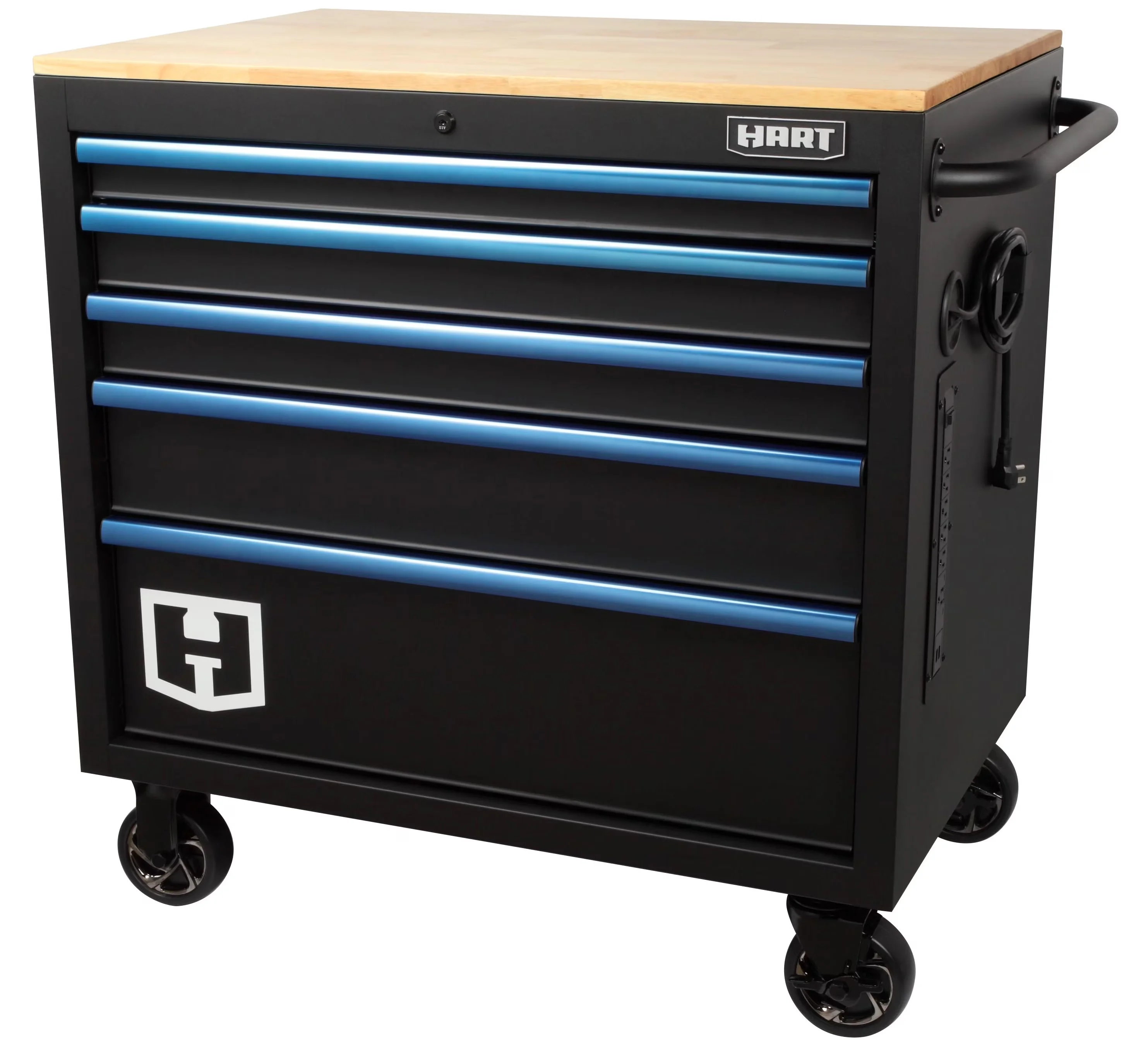 Toolstorage Stylish with Storage, Full-width Blue aluminum Drawer Pulls, Garage Use - Blue Aluminum Model 96B432