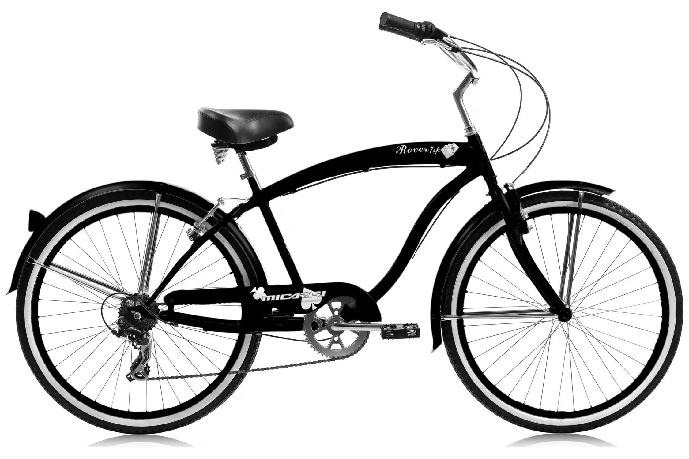 Modern Cruiser Bike with Stainless Steel Spokes - Black 36H - Residential Grade Model 94F070