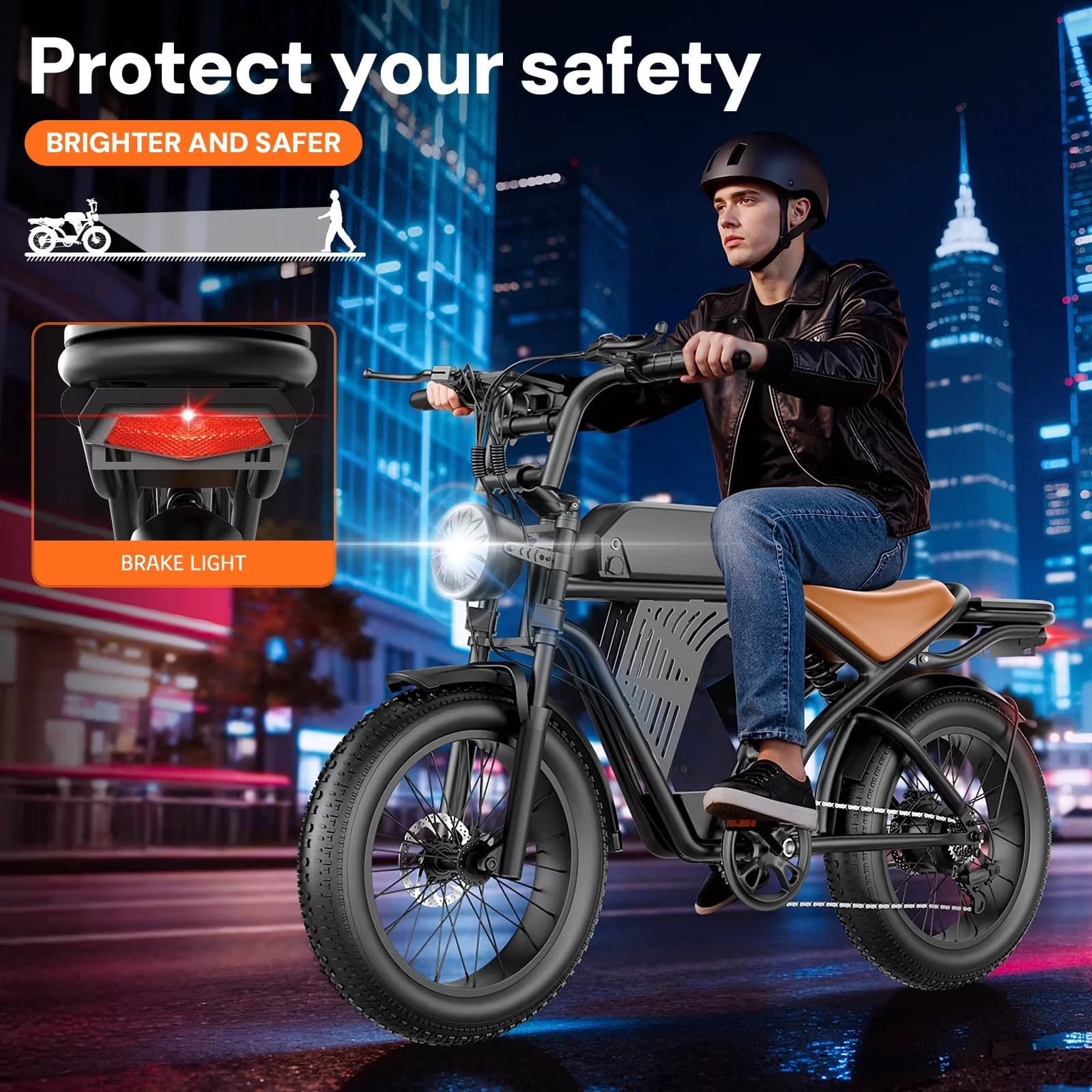 Electric Bike Reliable with Battery, 1500W - Black - Commercial Quality Model 39D39D