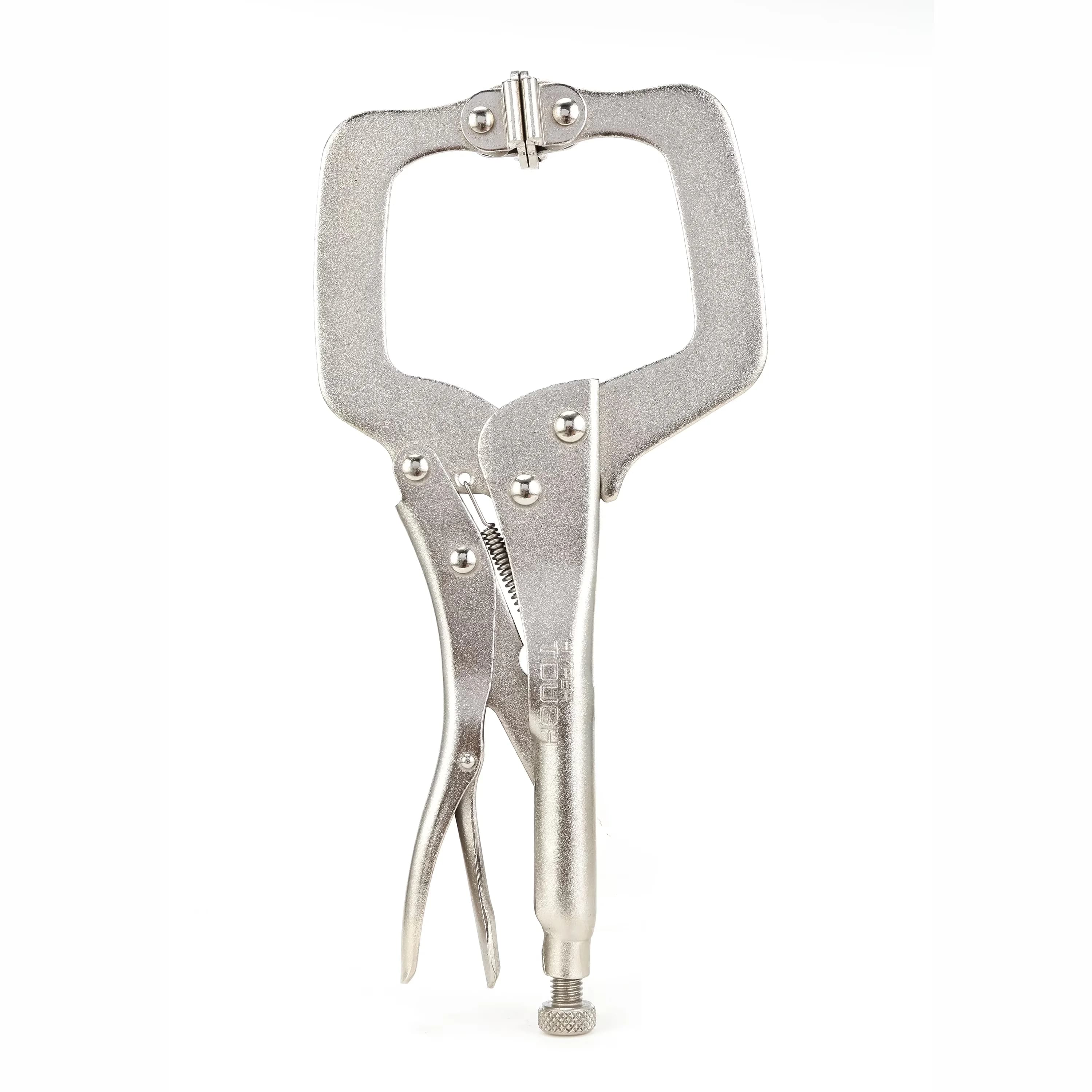 Compact Hand Tool with Compact, 11 inch C-Style Locking Pliers - Gray 1 pc Model 2F3689