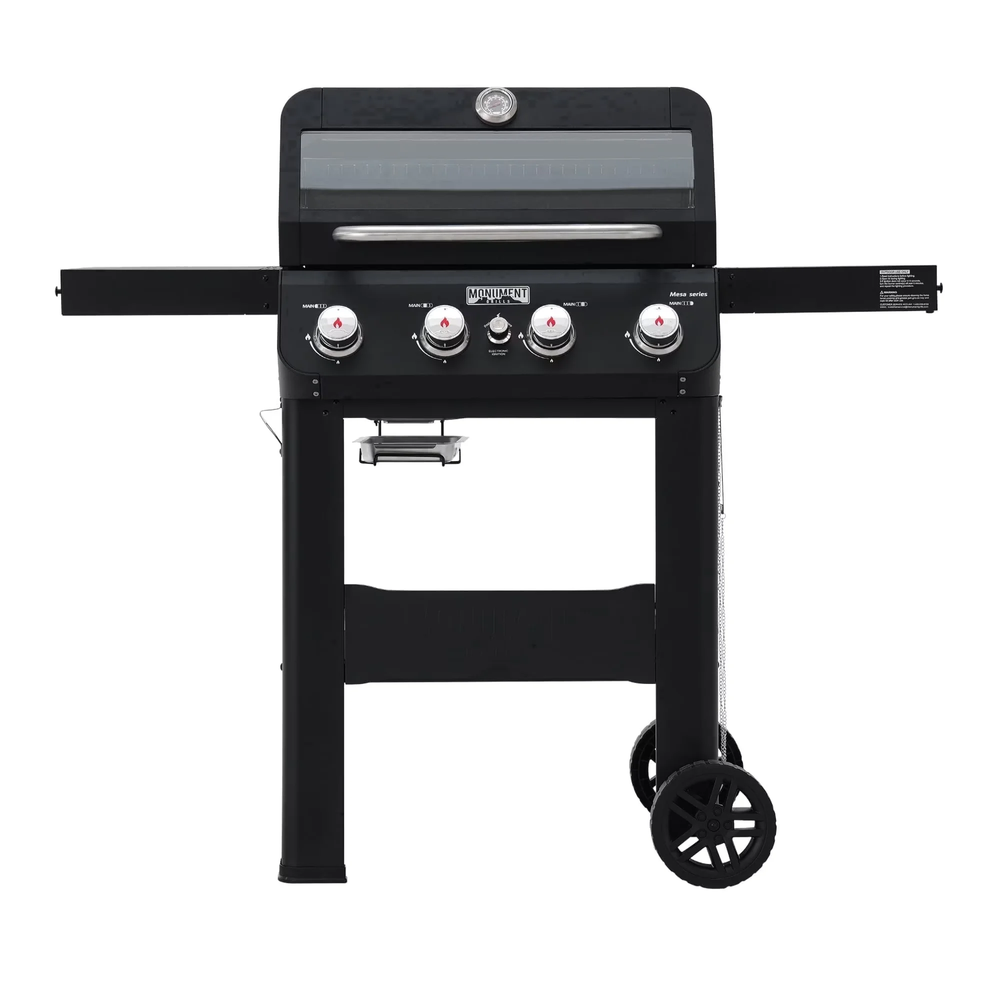Gas Grill Versatile with 38000 BTU, Grease Pan - Stainless Steel, Black Matte Powder Coating, Stainless Steel 201, Stainless Steel... Model 7889F0