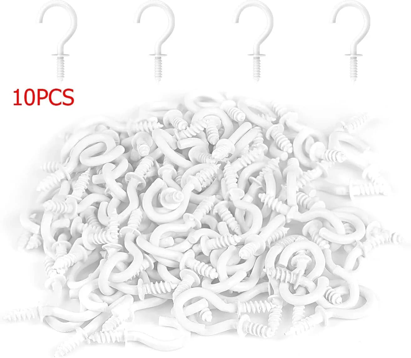 Professional Fastener with 1/2 Inch Mini Screw, 10Pcs 1Small Screw Hooks for Home, Garden - Model 23890B