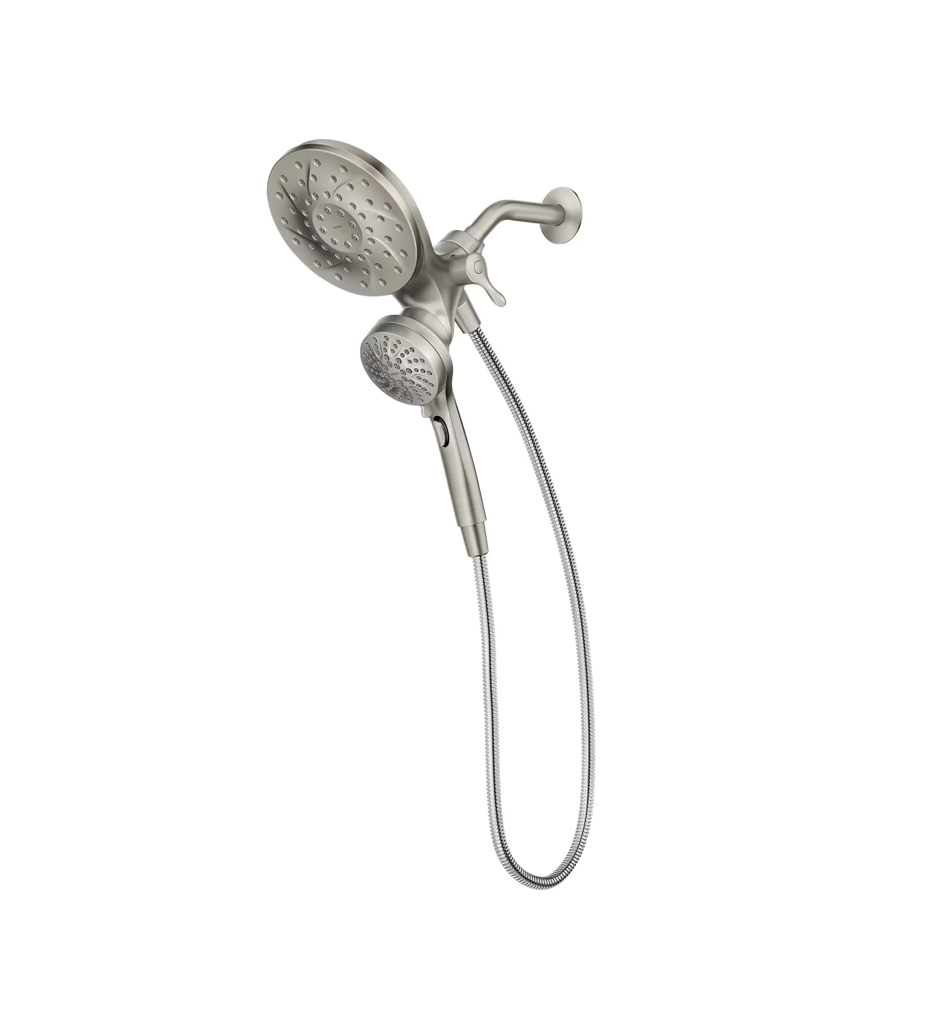 Versatile Shower Head with Kink Free Hose, Magnetic, Brushed Nickel - Plastic, Metal Silver Model 94436F