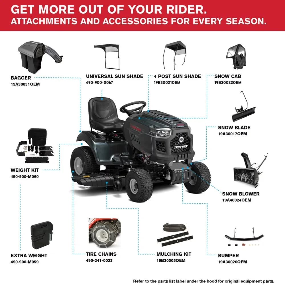 Innovative Riding Lawn Mower with Cruise Control, 46" Super Bronco - Troy Model 2DE1A2