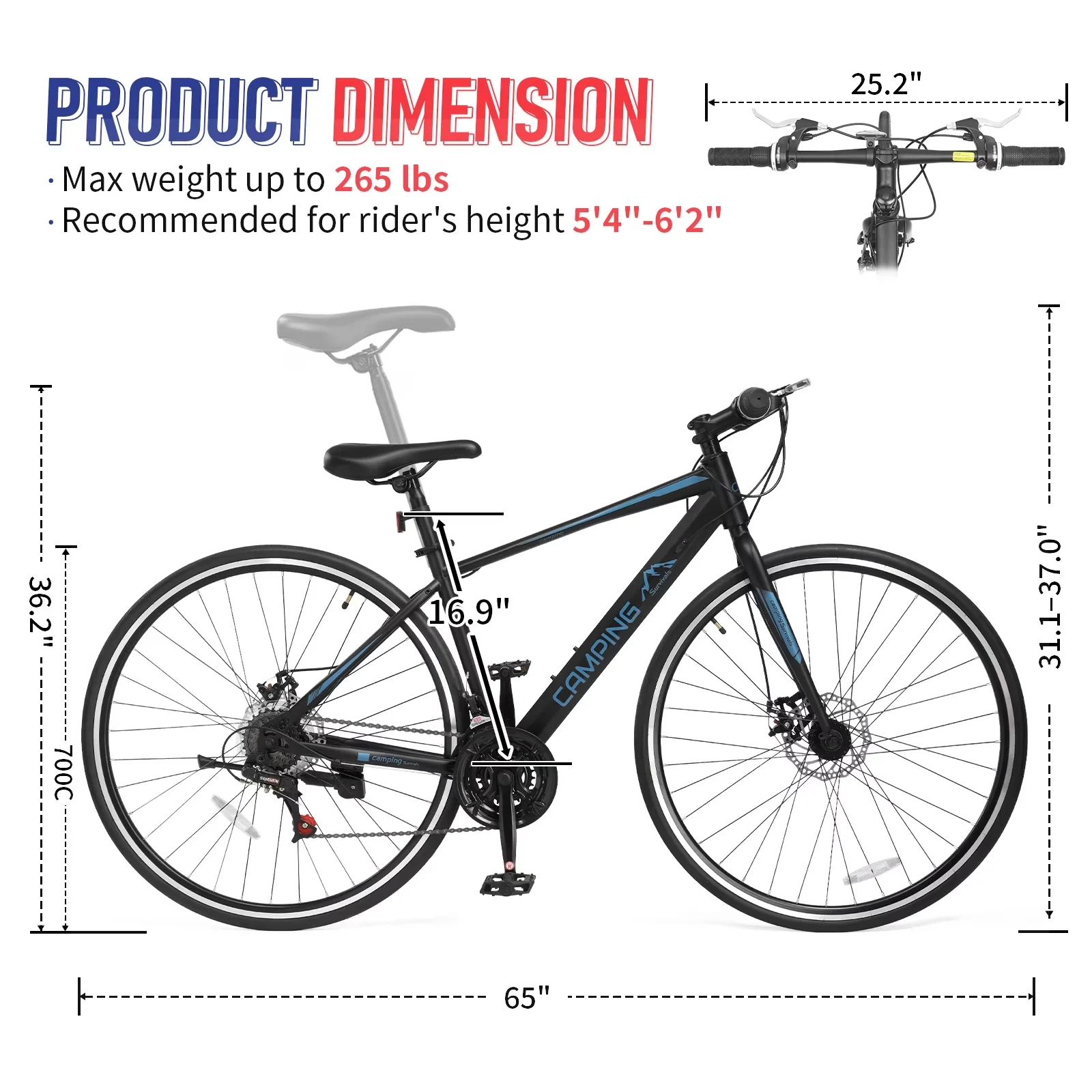 Mountain Bike Compact with Adjustable Height, Compact, Adjustable Seat Height - Model 723114
