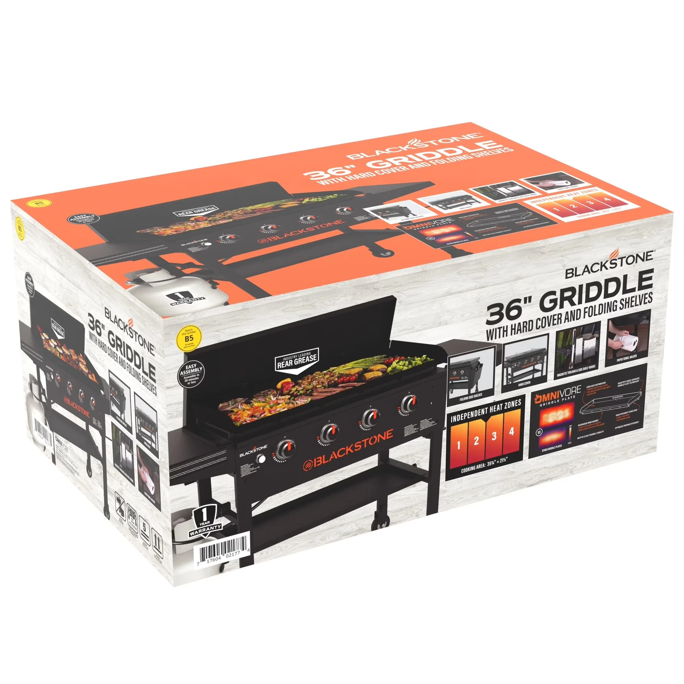 Gas Grill Versatile with Tool Holder, Grease Pan - Steel, Stainless Steel Model BDD4F0