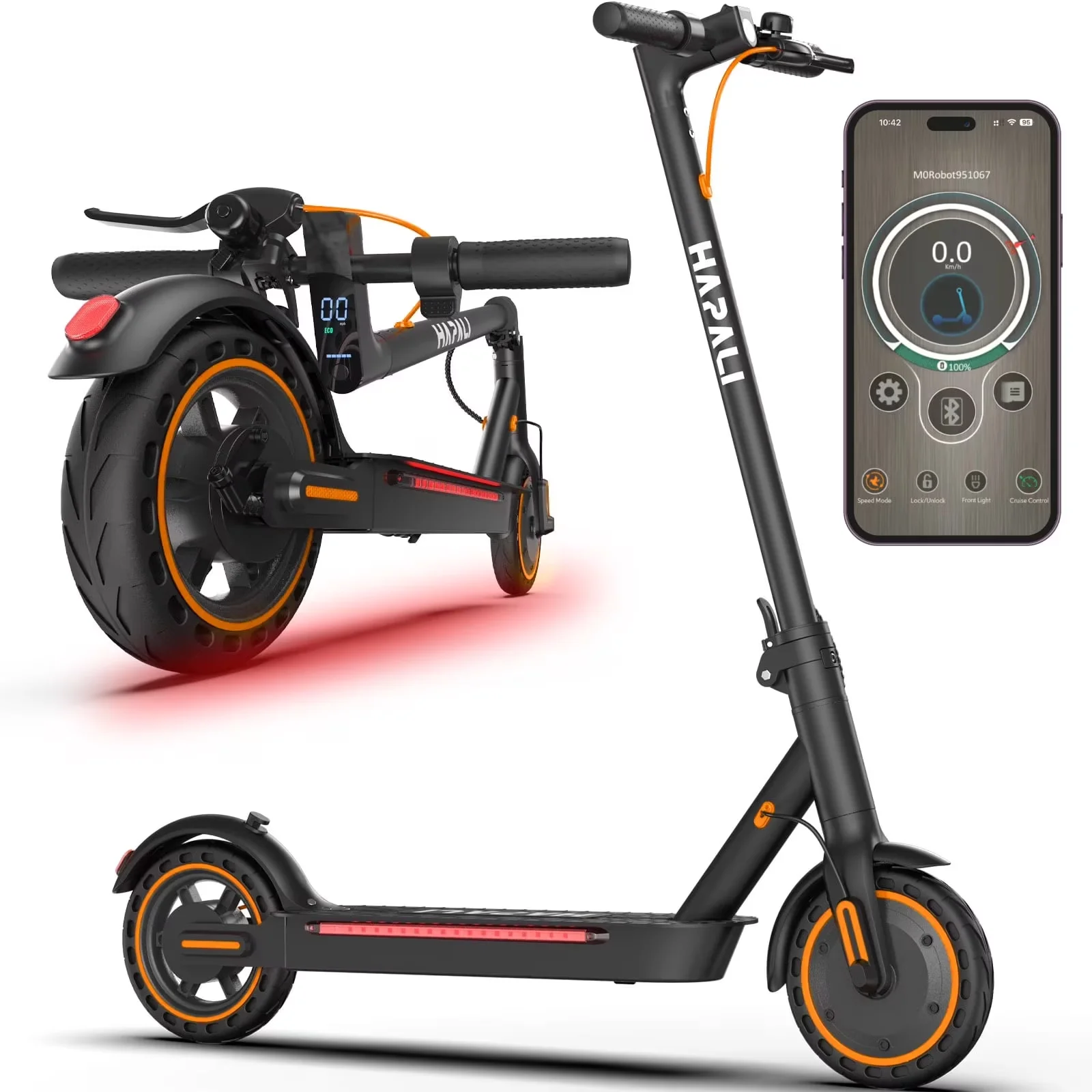 Scooter Reliable with 550W, App Compatibility, Electric scooters - Black Aluminum Model 879379