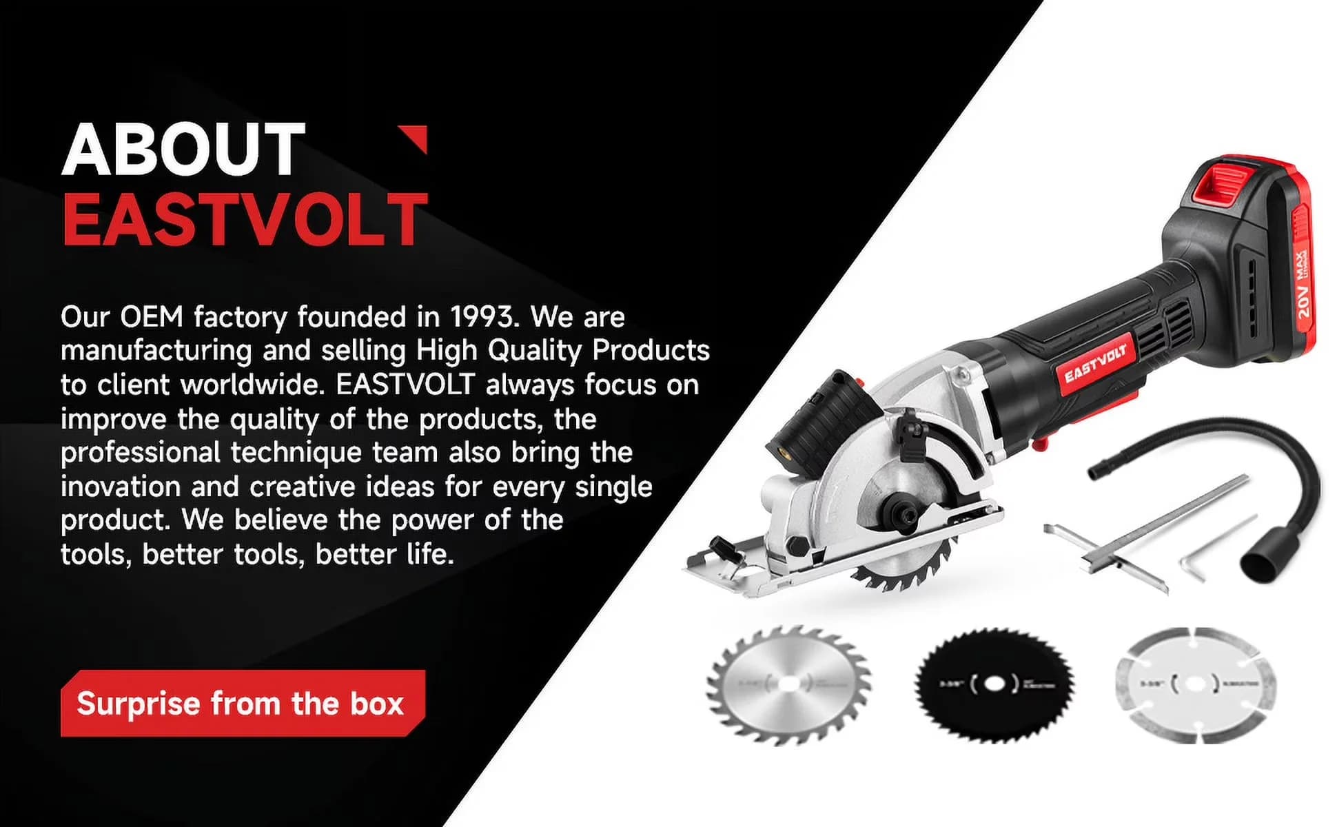 Reliable Power Saw with Battery, 20V, 3.37 in Cordless Circular - Multicolor Model 5C05E4